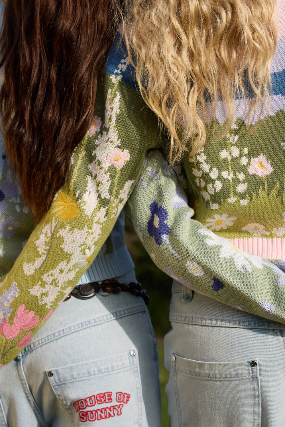 House of Sunny Sunset Blooms Tripper Cardigan - Blush