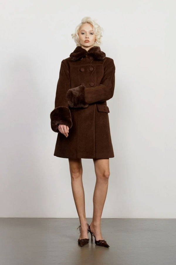House of Sunny The Dolly Coat - Rosewood Brown