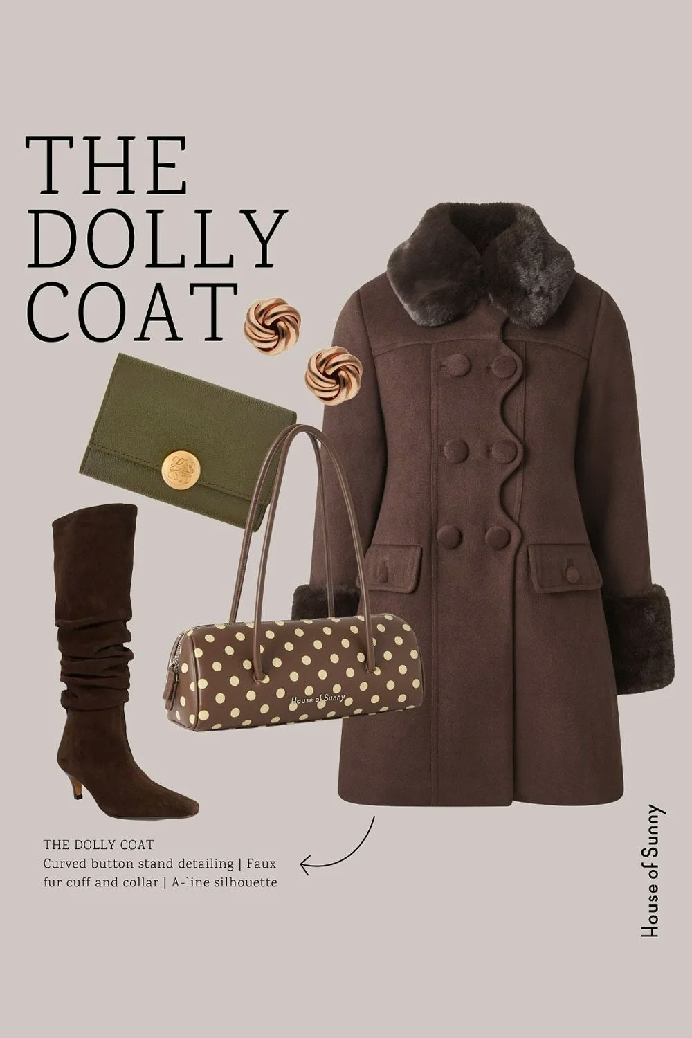 House of Sunny The Dolly Coat - Rosewood Brown
