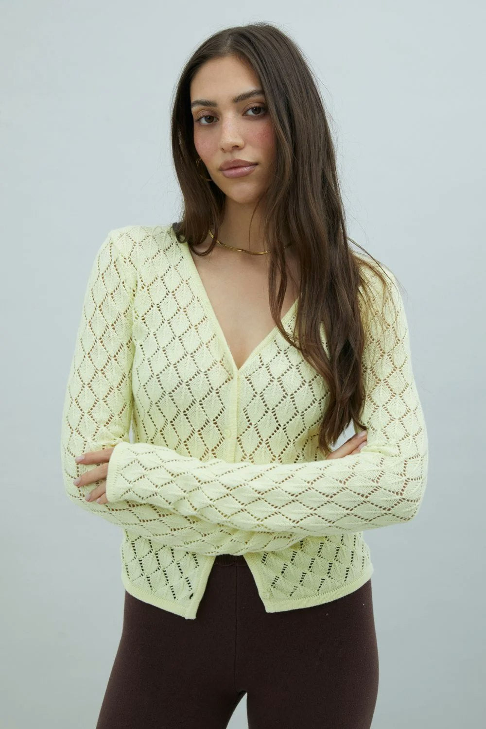 House of Sunny Vanilla Peggy Cardigan - Butter