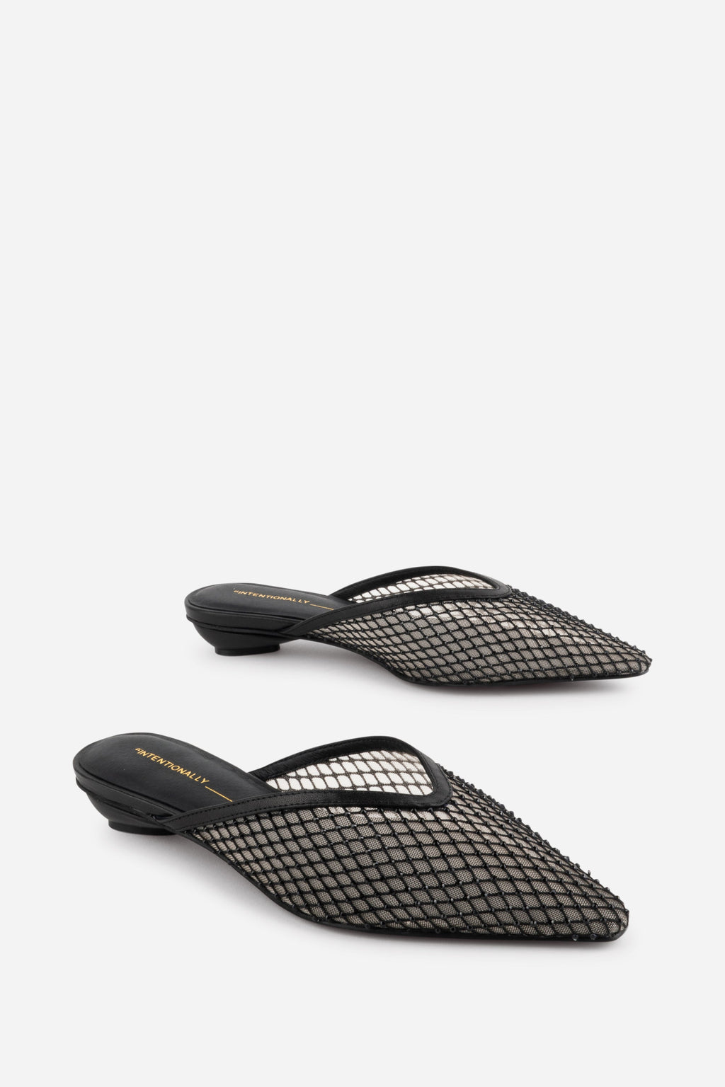 "INTENTIONALLY __________." Bibi Rhinestone Mesh Mule