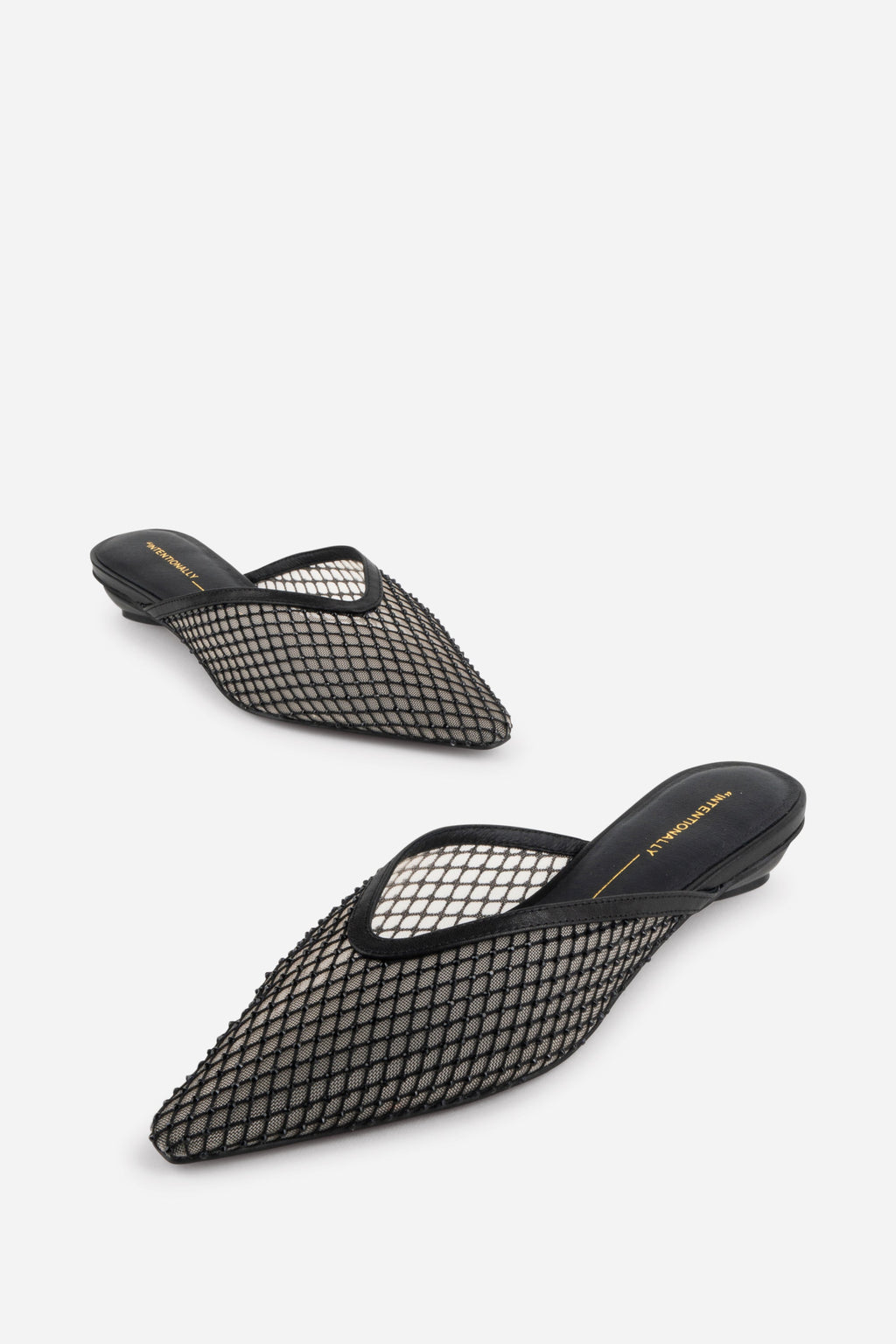 "INTENTIONALLY __________." Bibi Rhinestone Mesh Mule