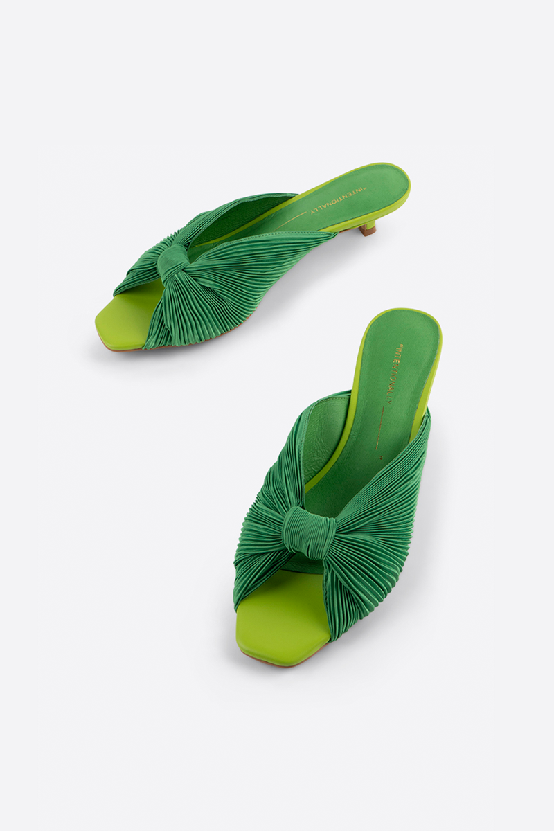 "INTENTIONALLY __________." CURFEW KITTEN HEEL - Black/Flamingo/Grass