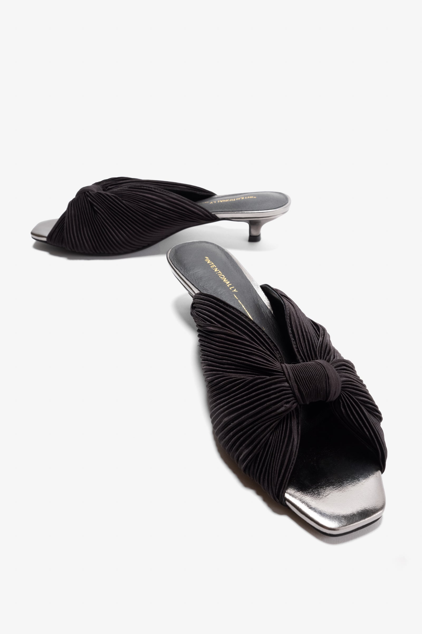 "INTENTIONALLY __________." CURFEW KITTEN HEEL - Black/Flamingo/Grass