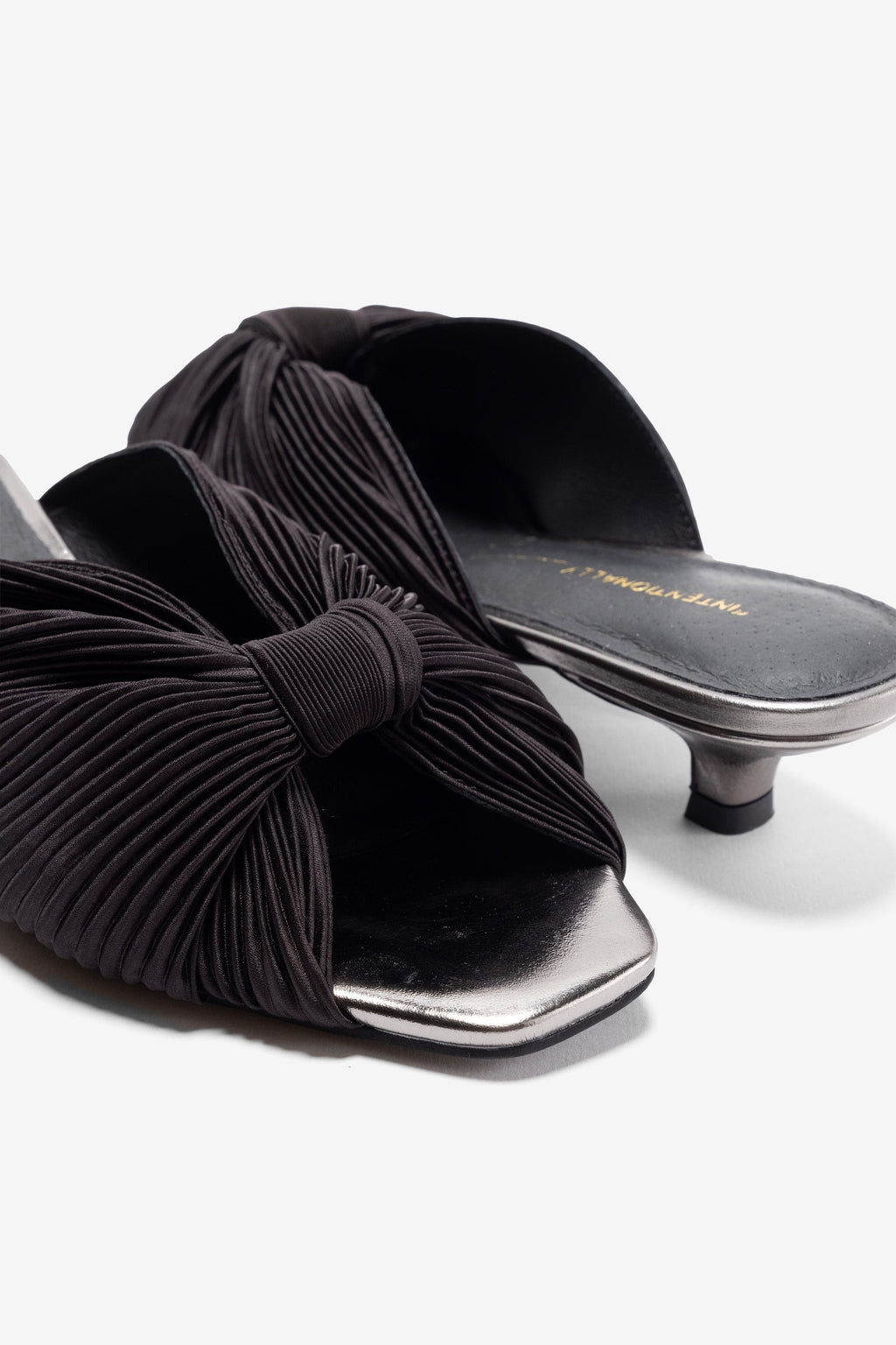 "INTENTIONALLY __________." CURFEW KITTEN HEEL - Black/Flamingo/Grass