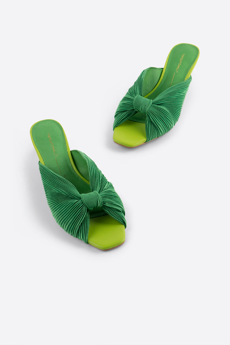 "INTENTIONALLY __________." CURFEW KITTEN HEEL - Black/Flamingo/Grass