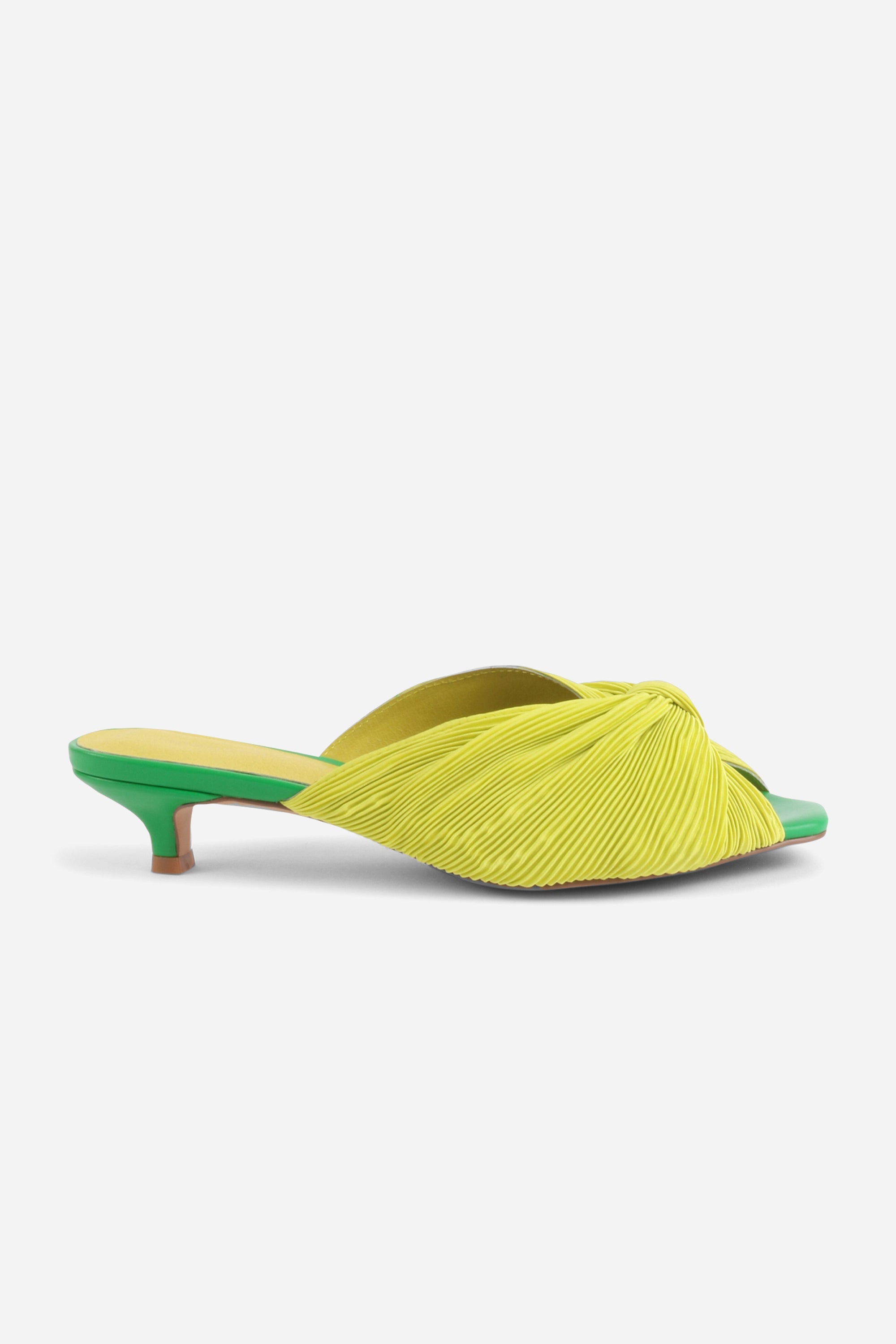 "INTENTIONALLY __________." CURFEW KITTEN HEEL - Black/Flamingo/Grass