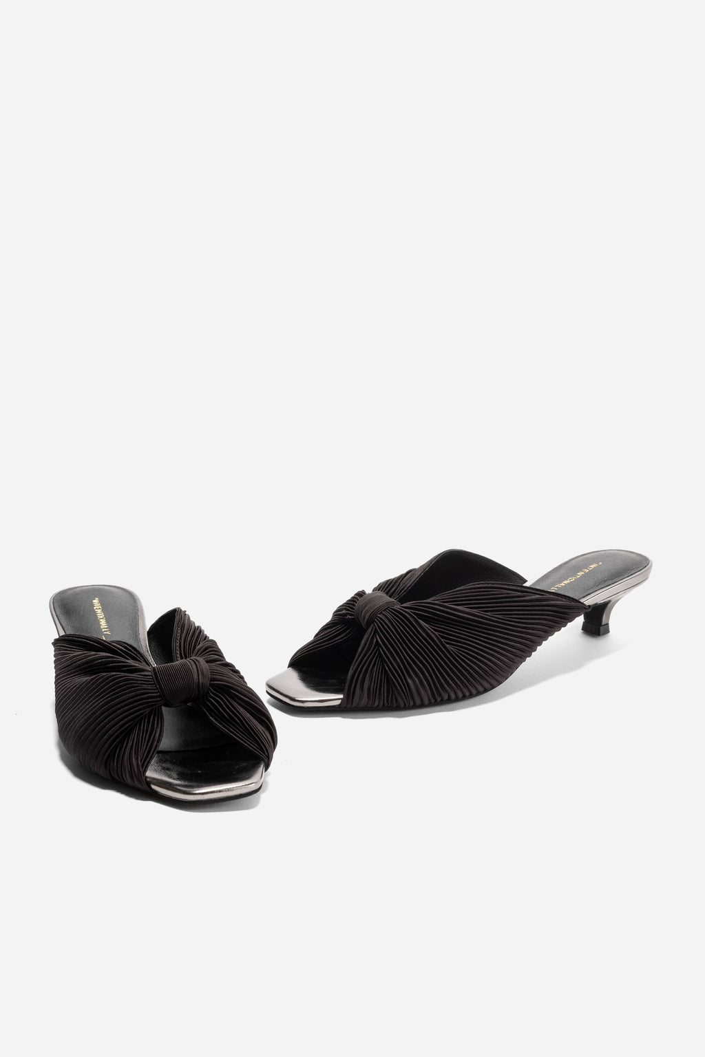 "INTENTIONALLY __________." CURFEW KITTEN HEEL - Black/Flamingo/Grass