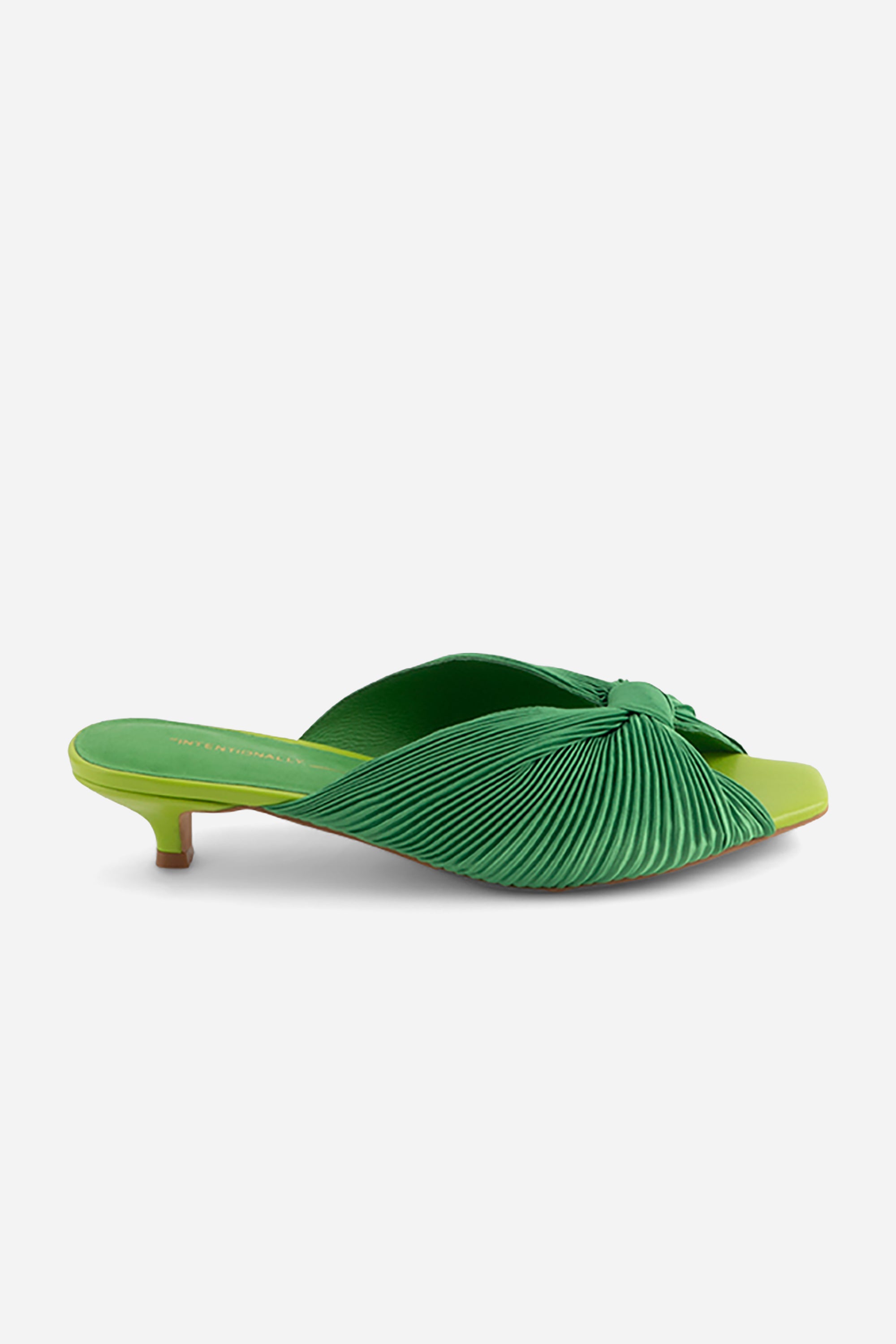 "INTENTIONALLY __________." CURFEW KITTEN HEEL - Black/Flamingo/Grass