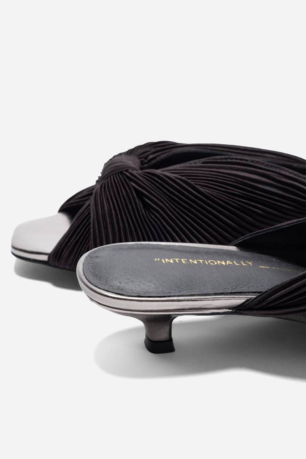 "INTENTIONALLY __________." CURFEW KITTEN HEEL - Black/Flamingo/Grass