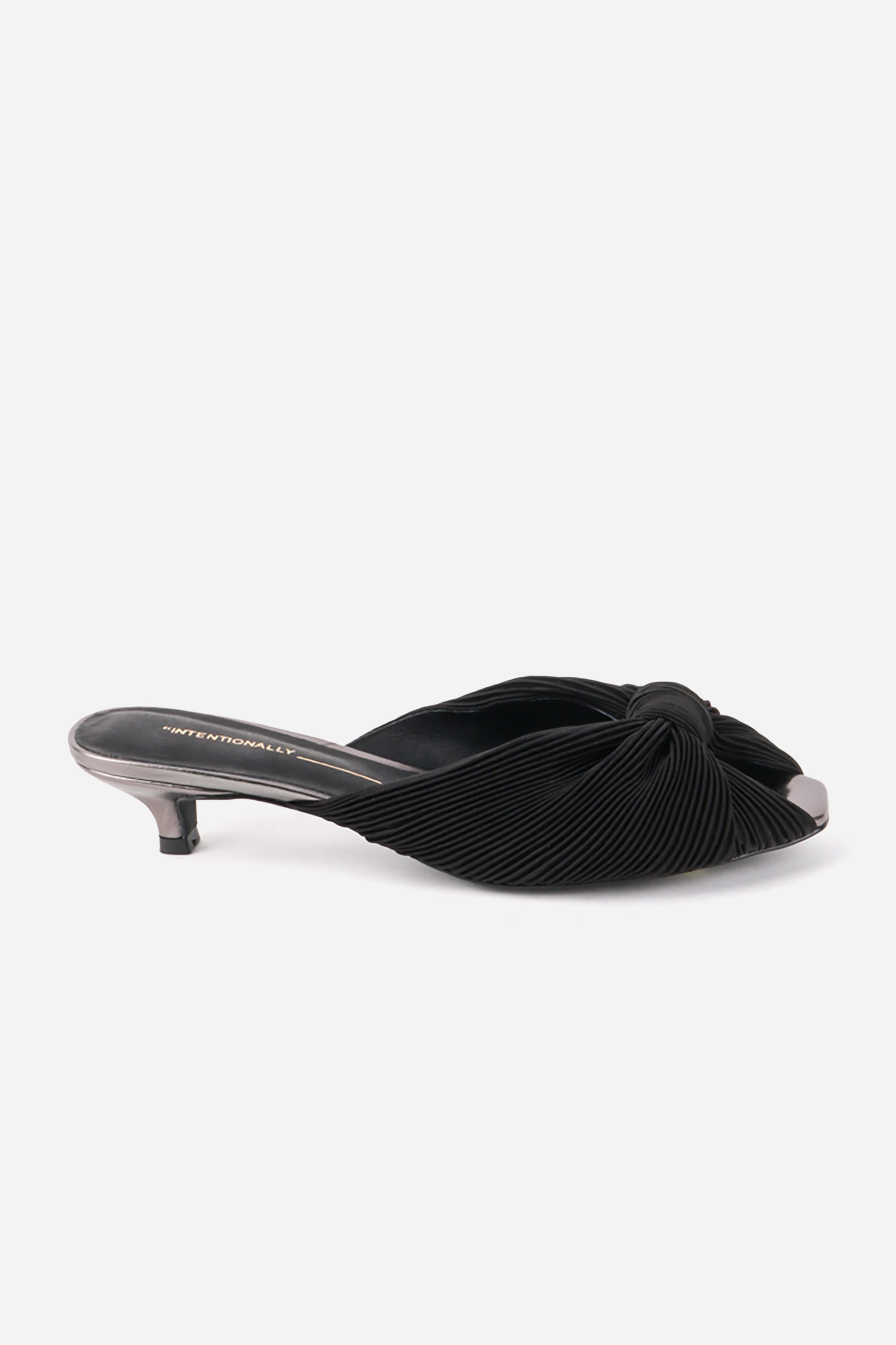"INTENTIONALLY __________." CURFEW KITTEN HEEL - Black/Flamingo/Grass