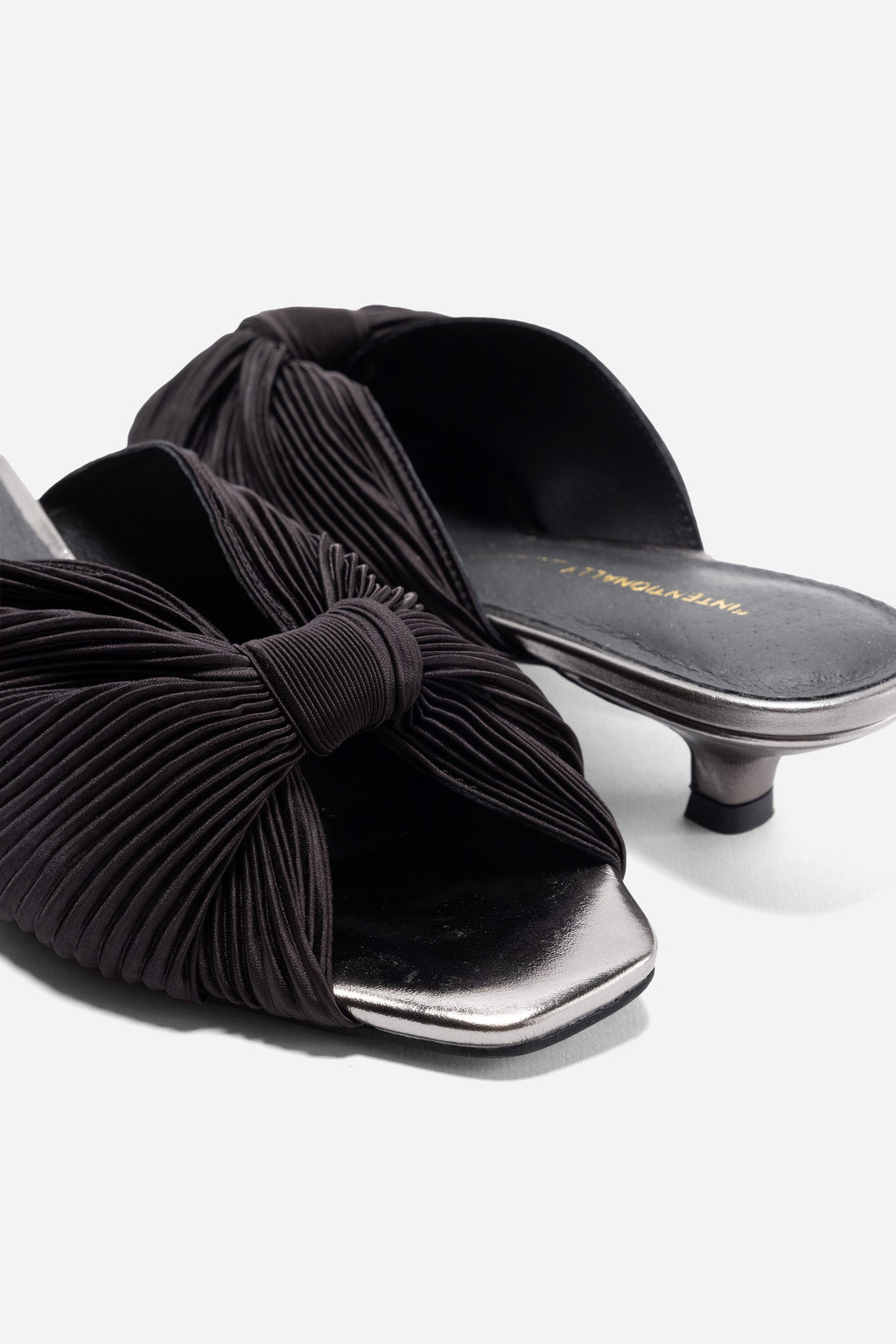 "INTENTIONALLY __________." CURFEW KITTEN HEEL - Black/Flamingo/Grass
