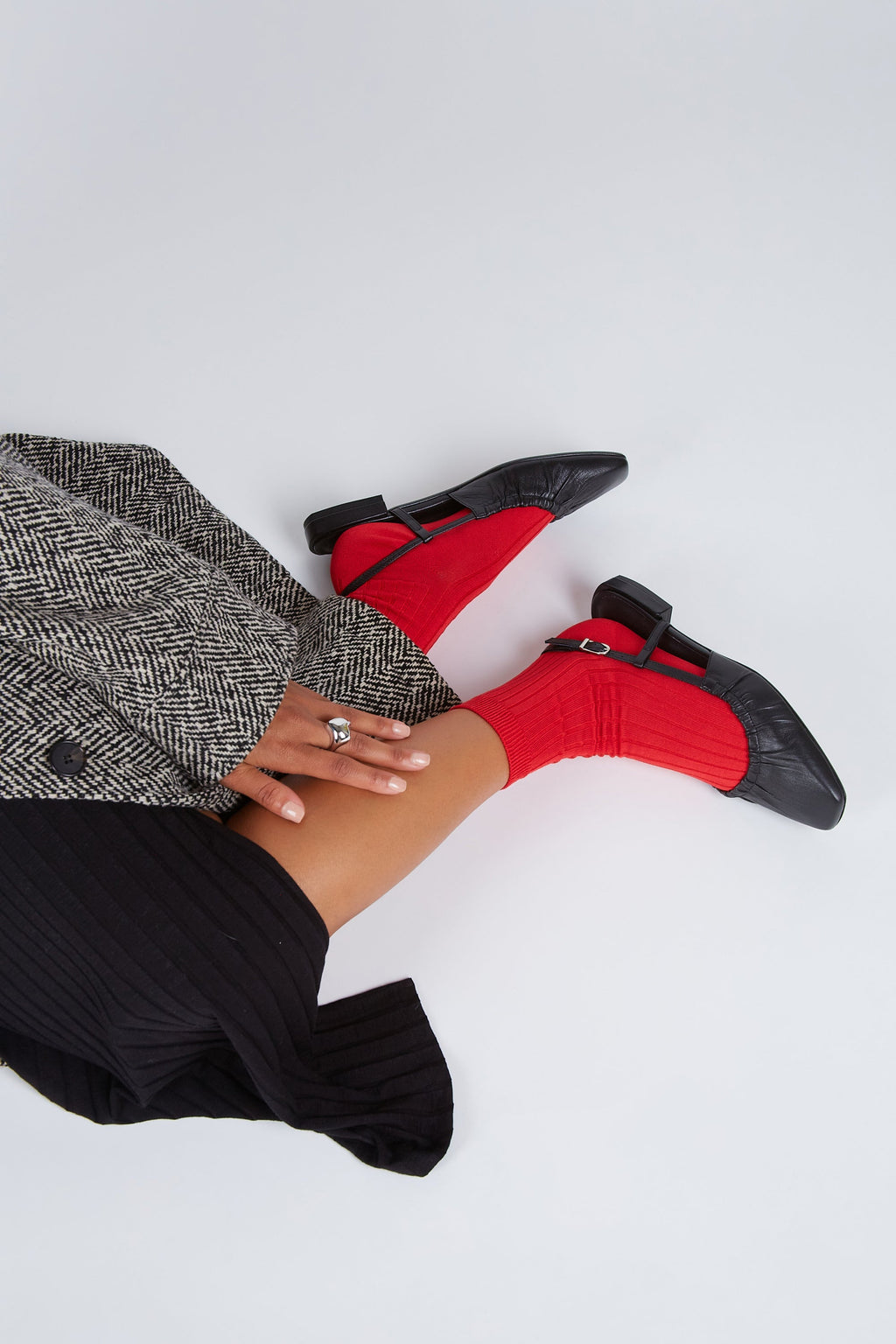 "INTENTIONALLY __________." DAFF SLINGBACK FLAT - Black/Cream