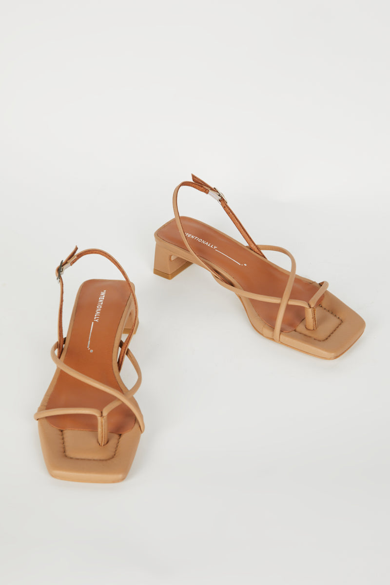 "INTENTIONALLY __________." Fifi Heeled Sandal - Black/Camel/Ice/Neon Citrus