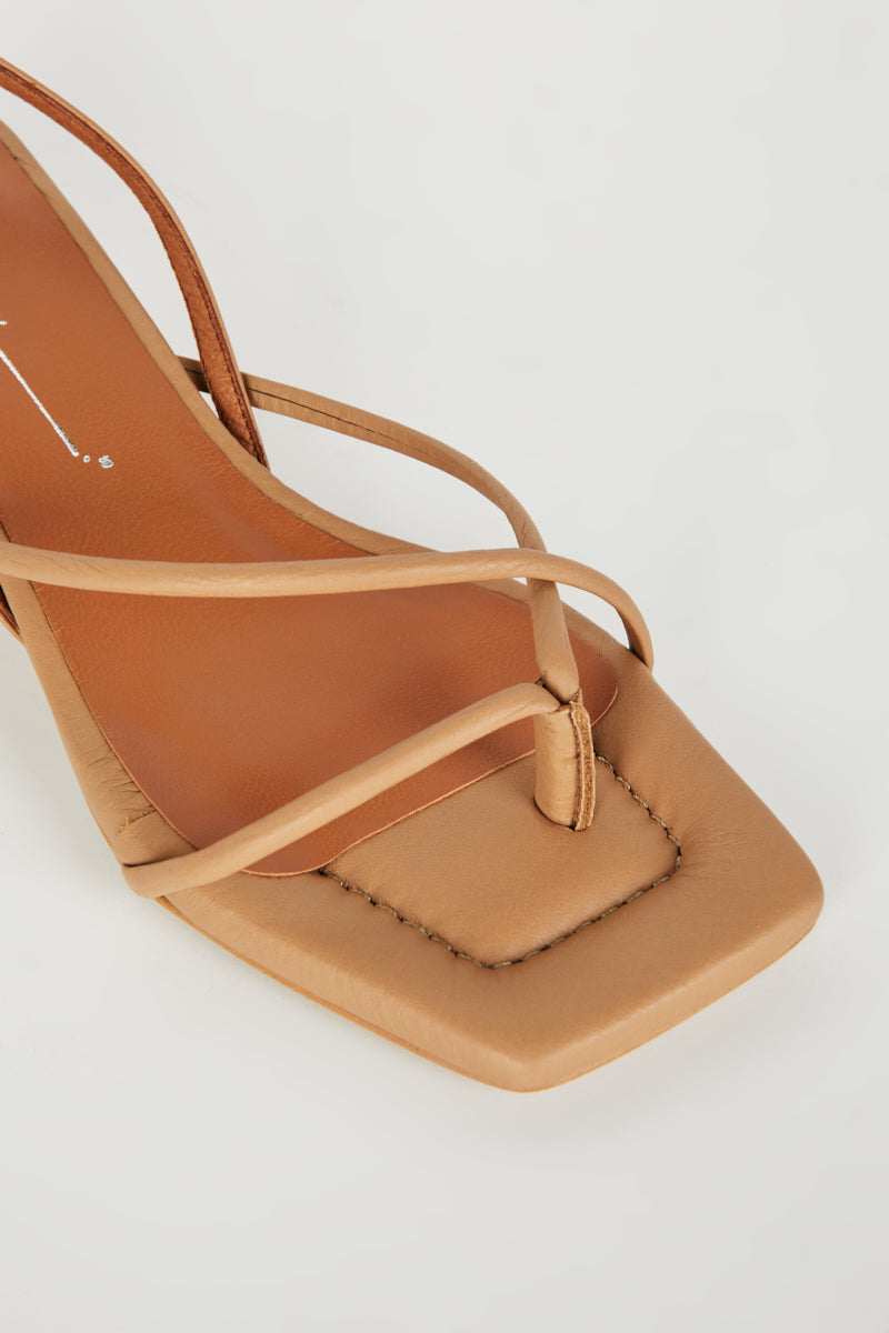 "INTENTIONALLY __________." Fifi Heeled Sandal - Black/Camel/Ice/Neon Citrus