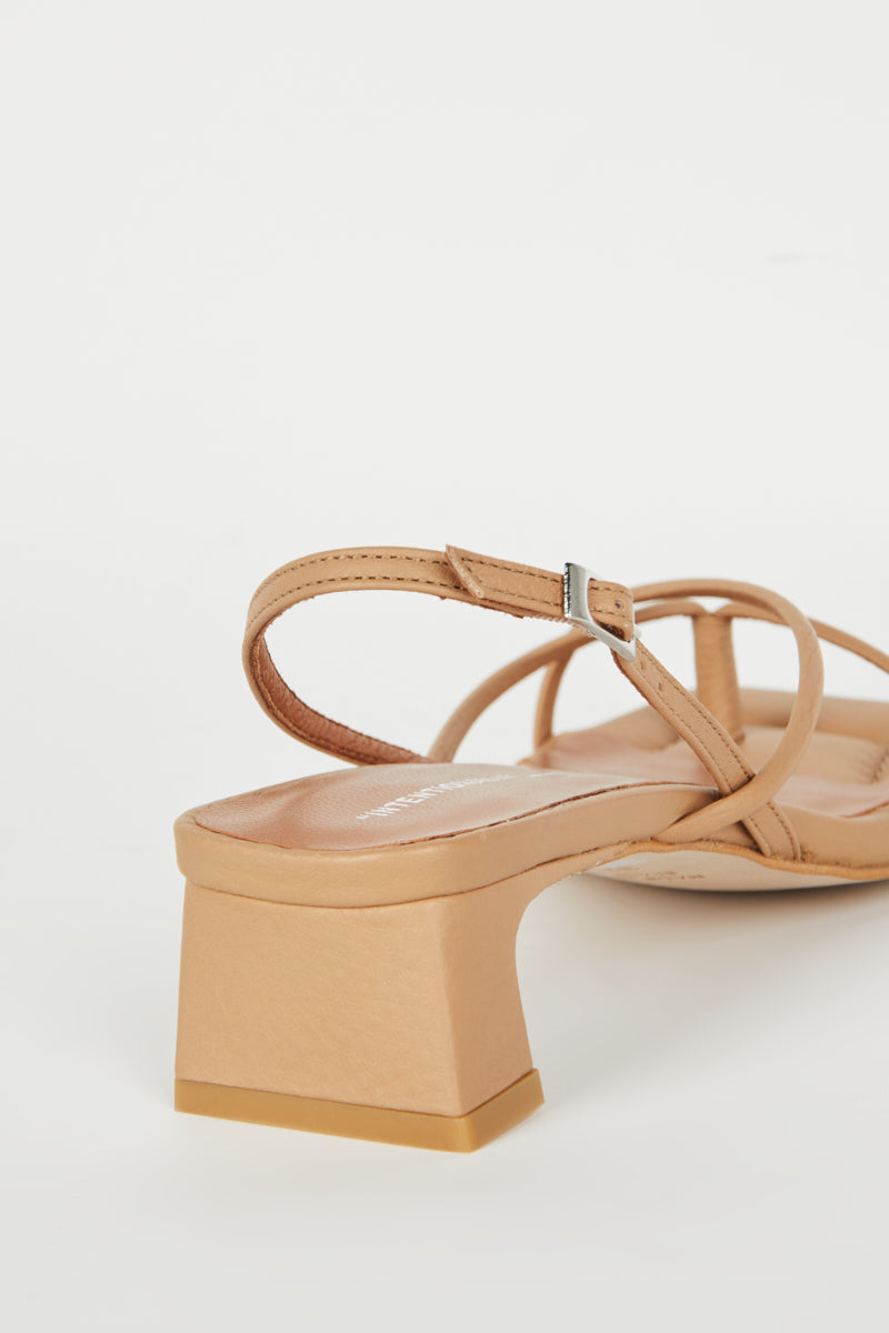 "INTENTIONALLY __________." Fifi Heeled Sandal - Black/Camel/Ice/Neon Citrus