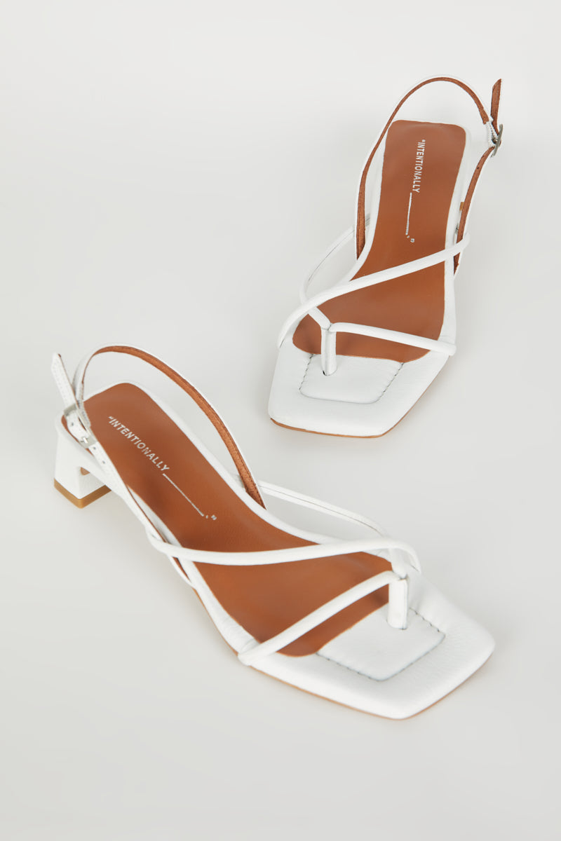 "INTENTIONALLY __________." Fifi Heeled Sandal - Black/Camel/Ice/Neon Citrus