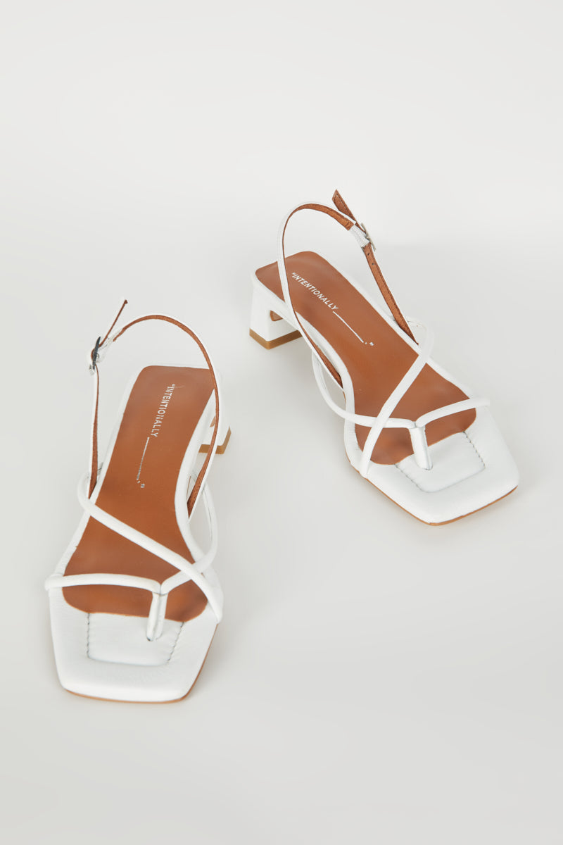 "INTENTIONALLY __________." Fifi Heeled Sandal - Black/Camel/Ice/Neon Citrus