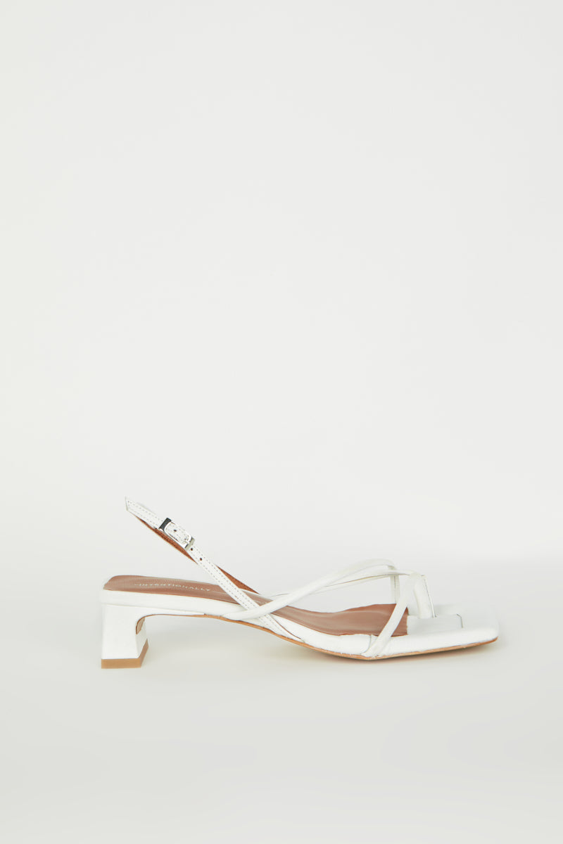 "INTENTIONALLY __________." Fifi Heeled Sandal - Black/Camel/Ice/Neon Citrus