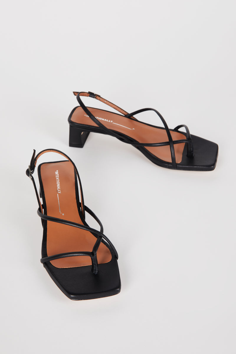 "INTENTIONALLY __________." Fifi Heeled Sandal - Black/Camel/Ice/Neon Citrus