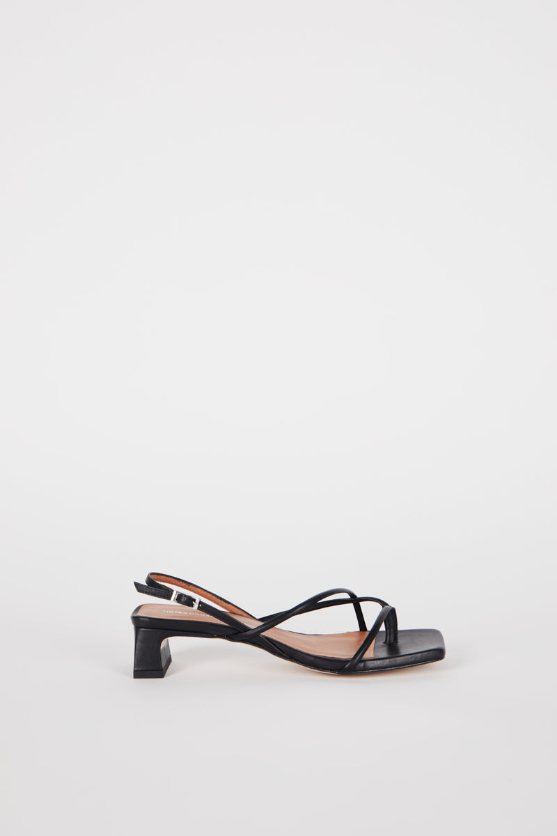 "INTENTIONALLY __________." Fifi Heeled Sandal - Black/Camel/Ice/Neon Citrus