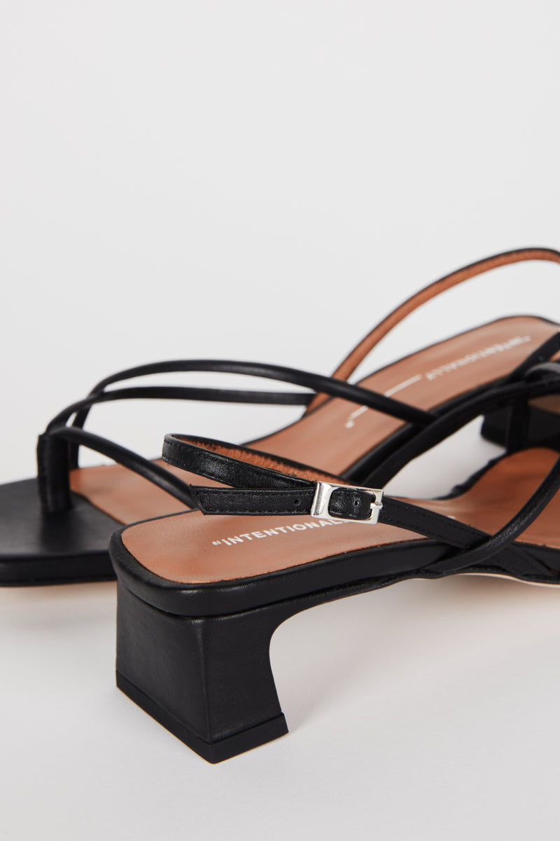 "INTENTIONALLY __________." Fifi Heeled Sandal - Black/Camel/Ice/Neon Citrus