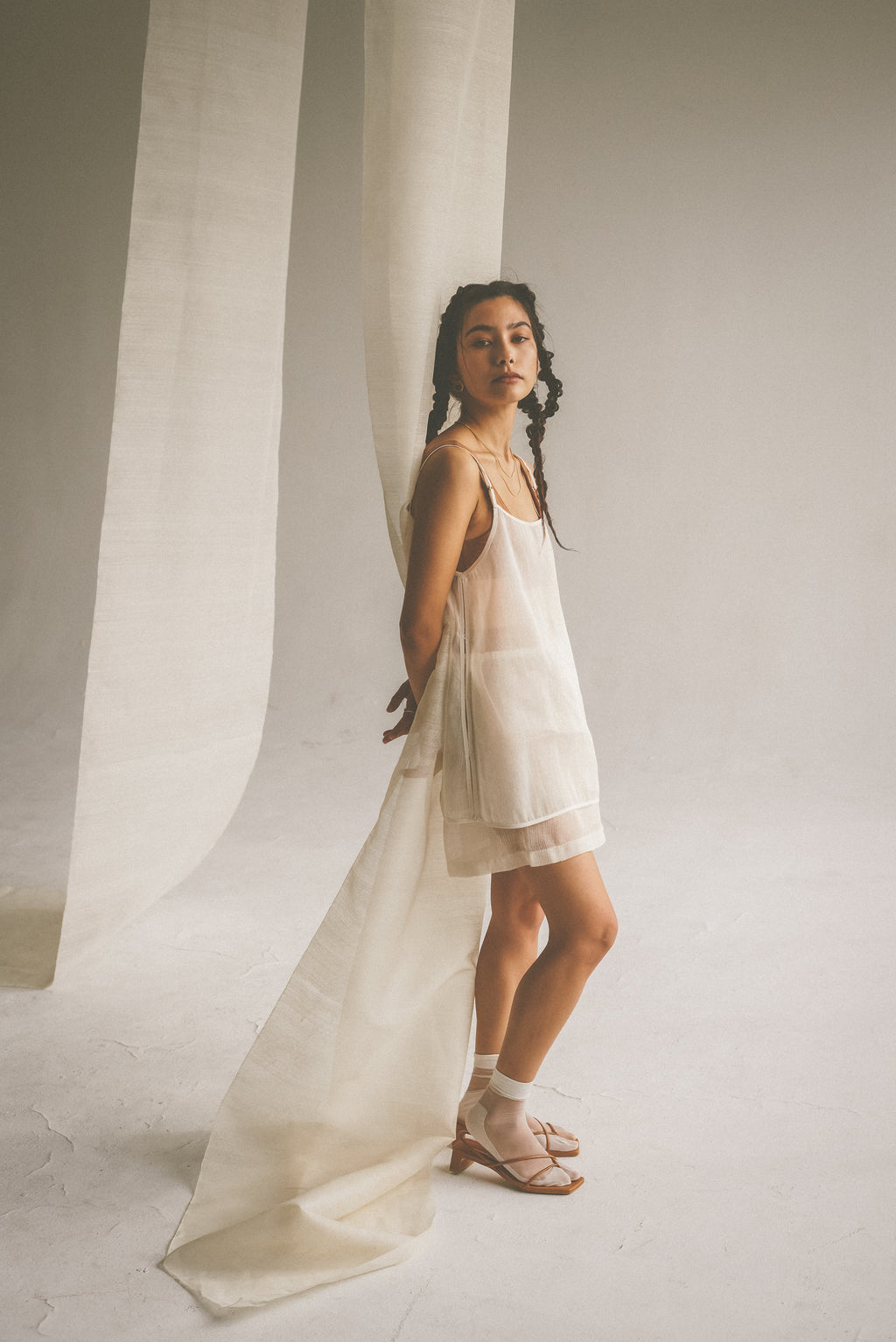 "INTENTIONALLY __________." Fifi Heeled Sandal - Black/Camel/Ice/Neon Citrus