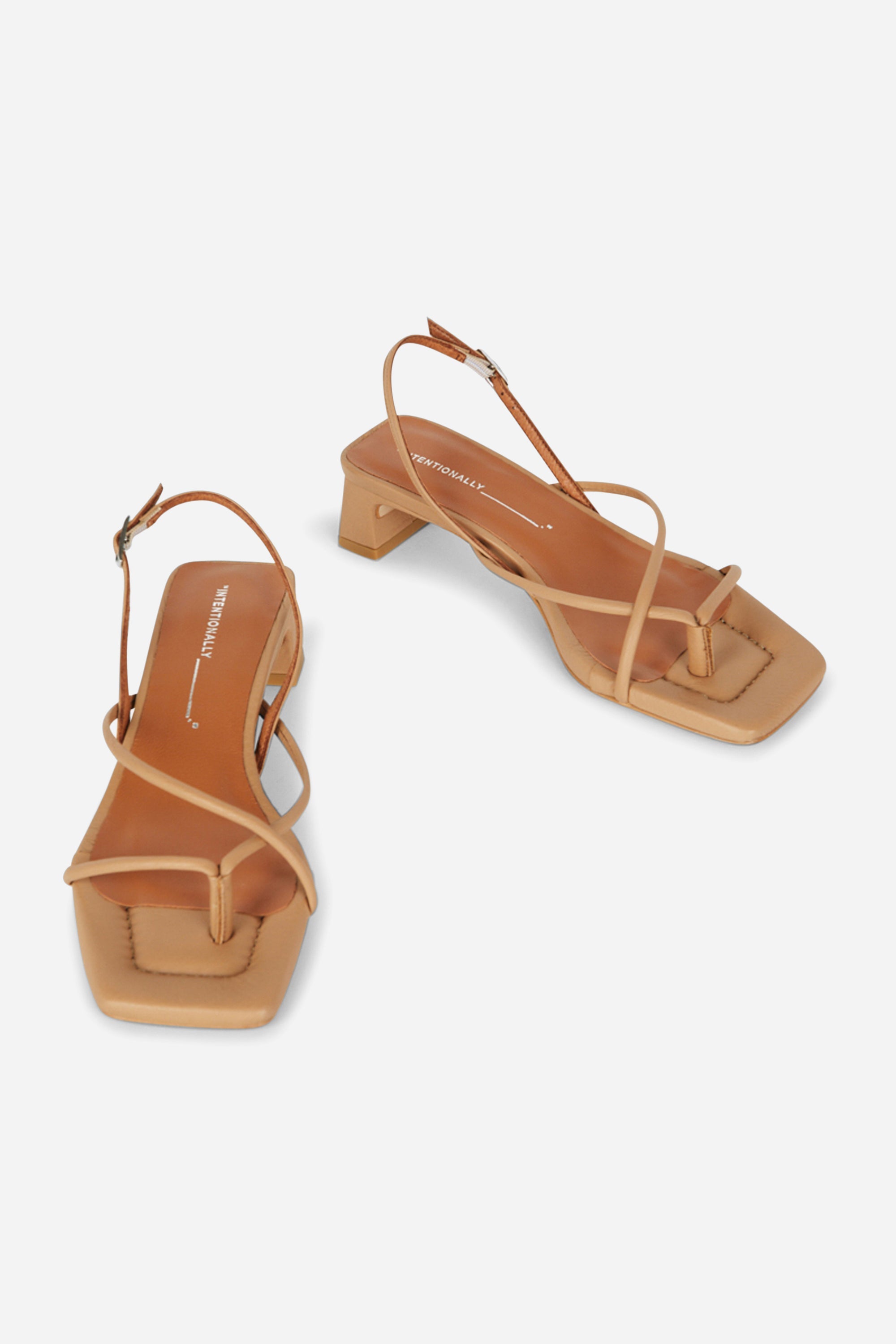 "INTENTIONALLY __________." Fifi Heeled Sandal - Black/Camel/Ice/Neon Citrus