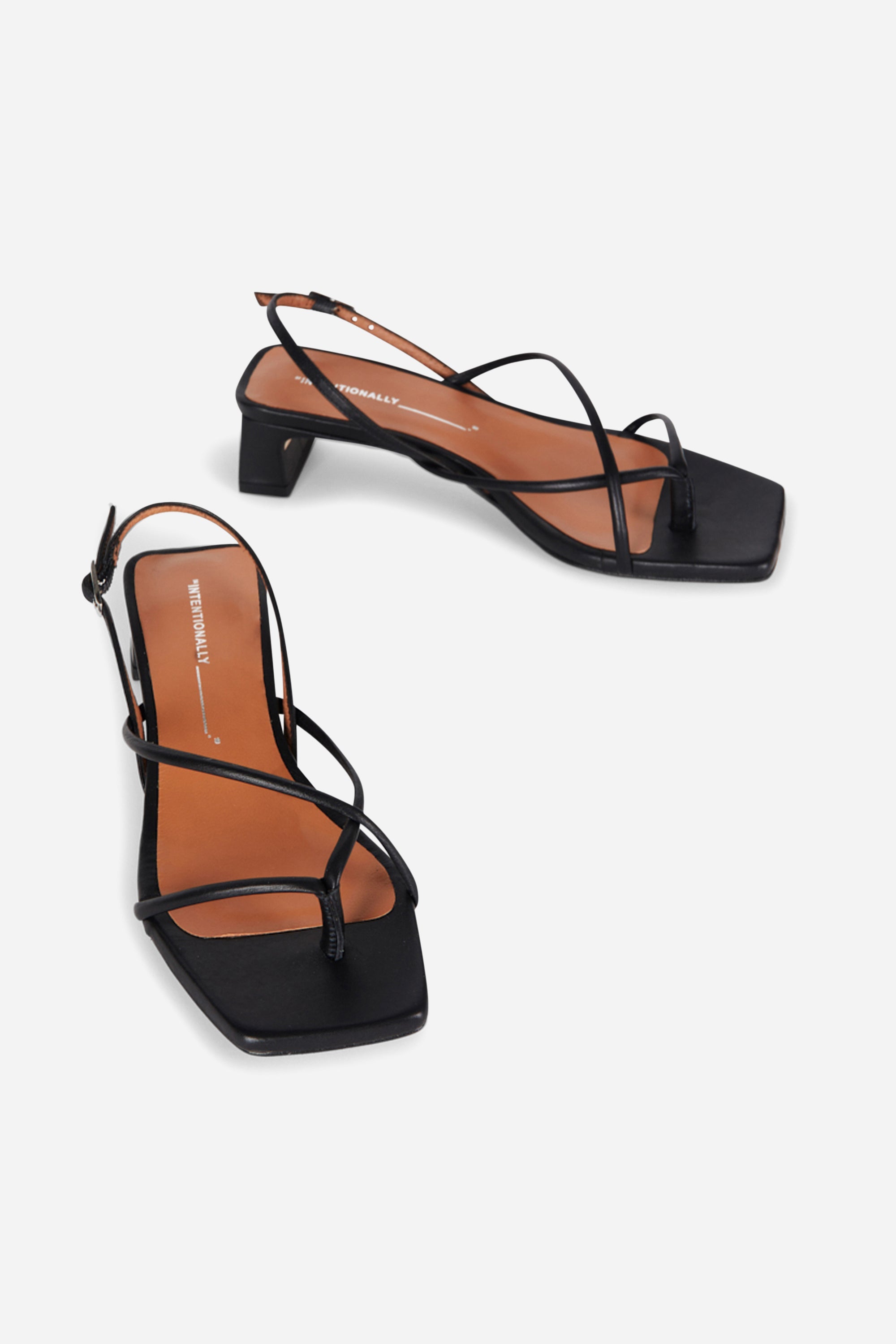 "INTENTIONALLY __________." Fifi Heeled Sandal - Black/Camel/Ice/Neon Citrus
