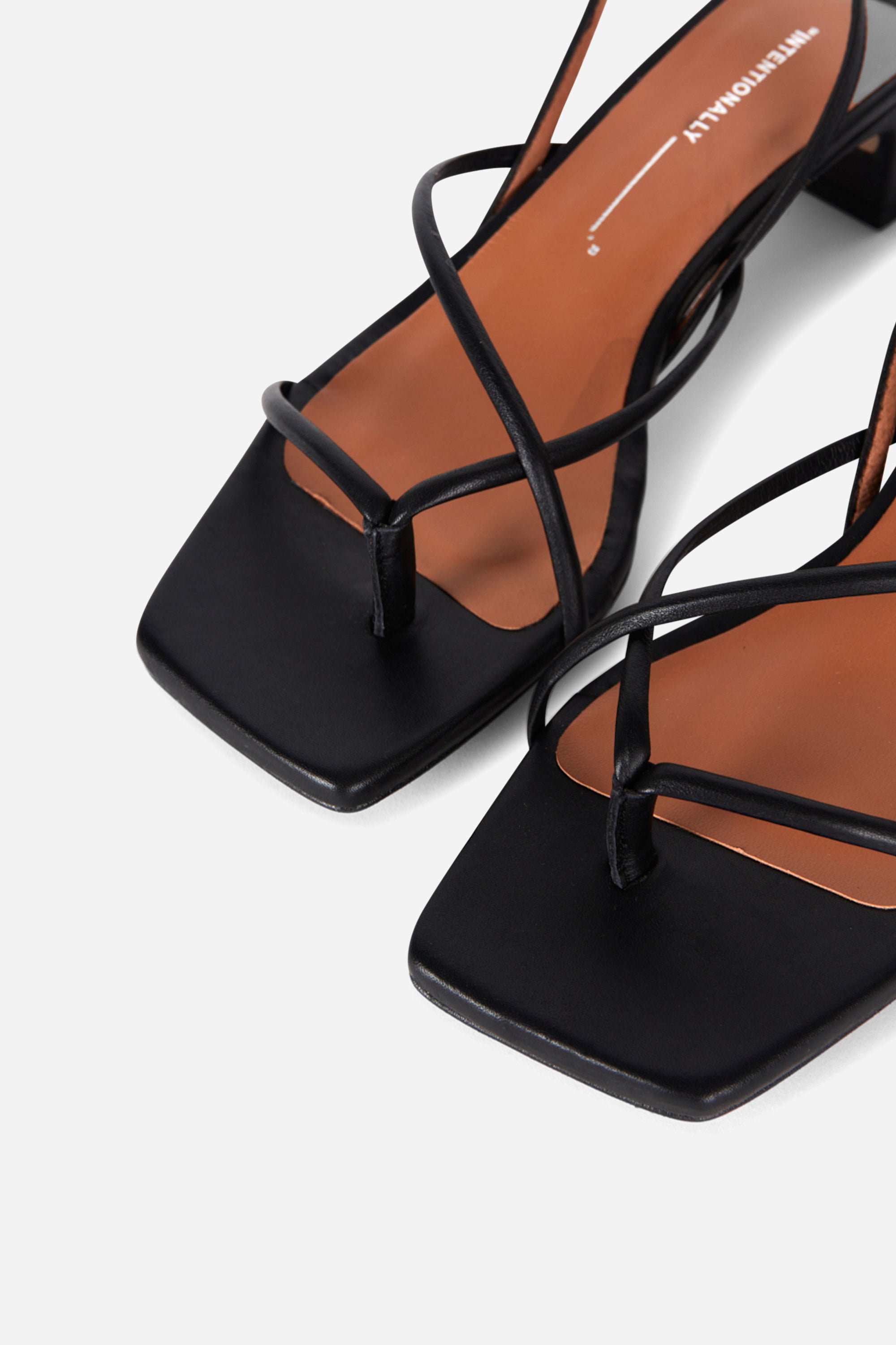 "INTENTIONALLY __________." Fifi Heeled Sandal - Black/Camel/Ice/Neon Citrus