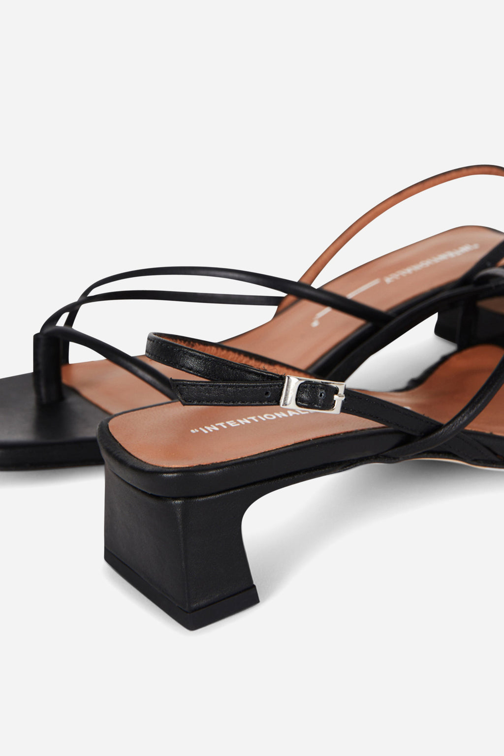 "INTENTIONALLY __________." Fifi Heeled Sandal - Black/Camel/Ice/Neon Citrus