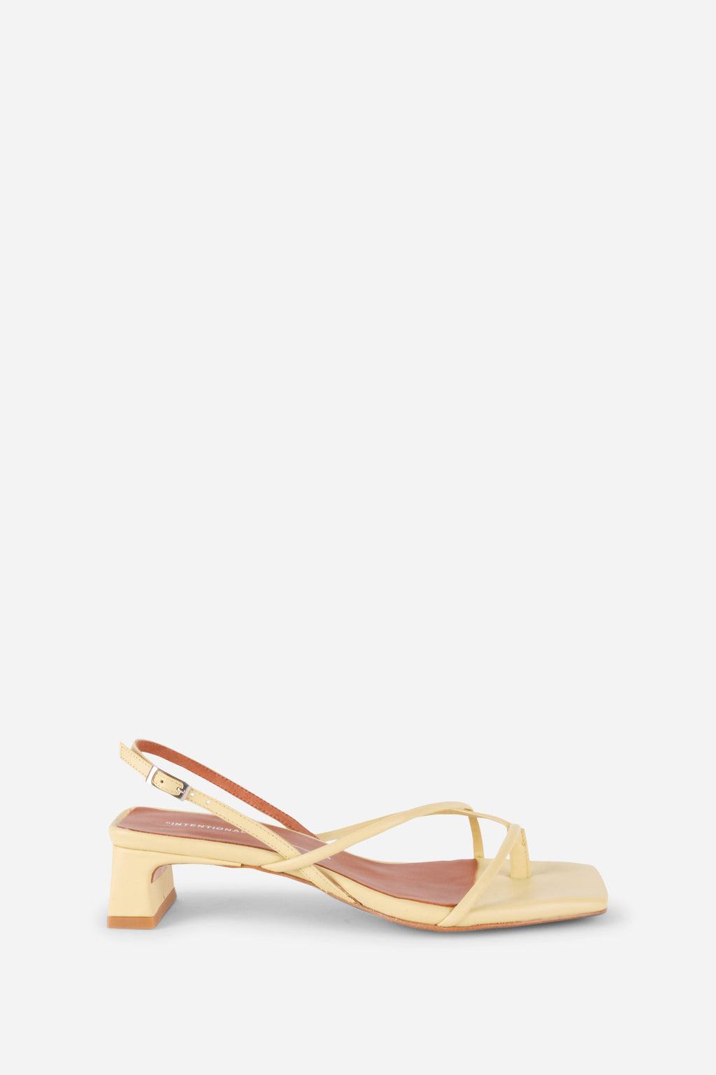 "INTENTIONALLY __________." Fifi Heeled Sandal - Black/Camel/Ice/Neon Citrus