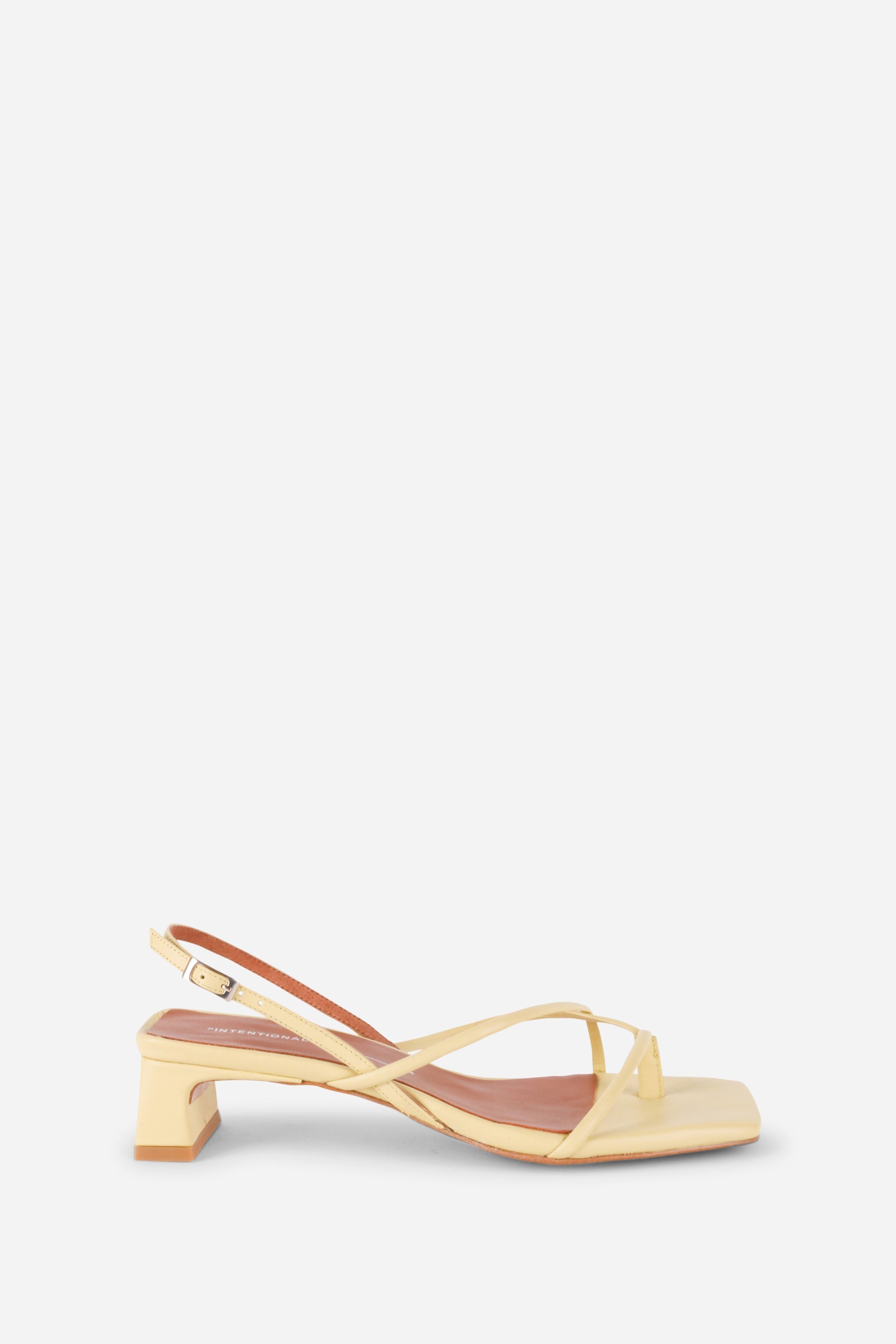 "INTENTIONALLY __________." Fifi Heeled Sandal - Black/Camel/Ice/Neon Citrus