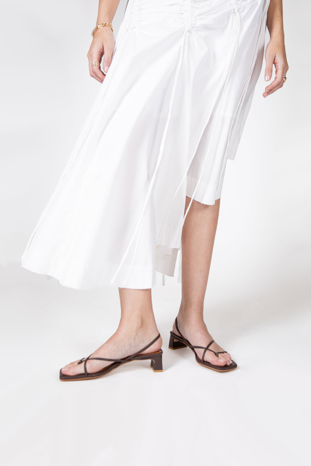 "INTENTIONALLY __________." Fifi Heeled Sandal - Black/Camel/Ice/Neon Citrus