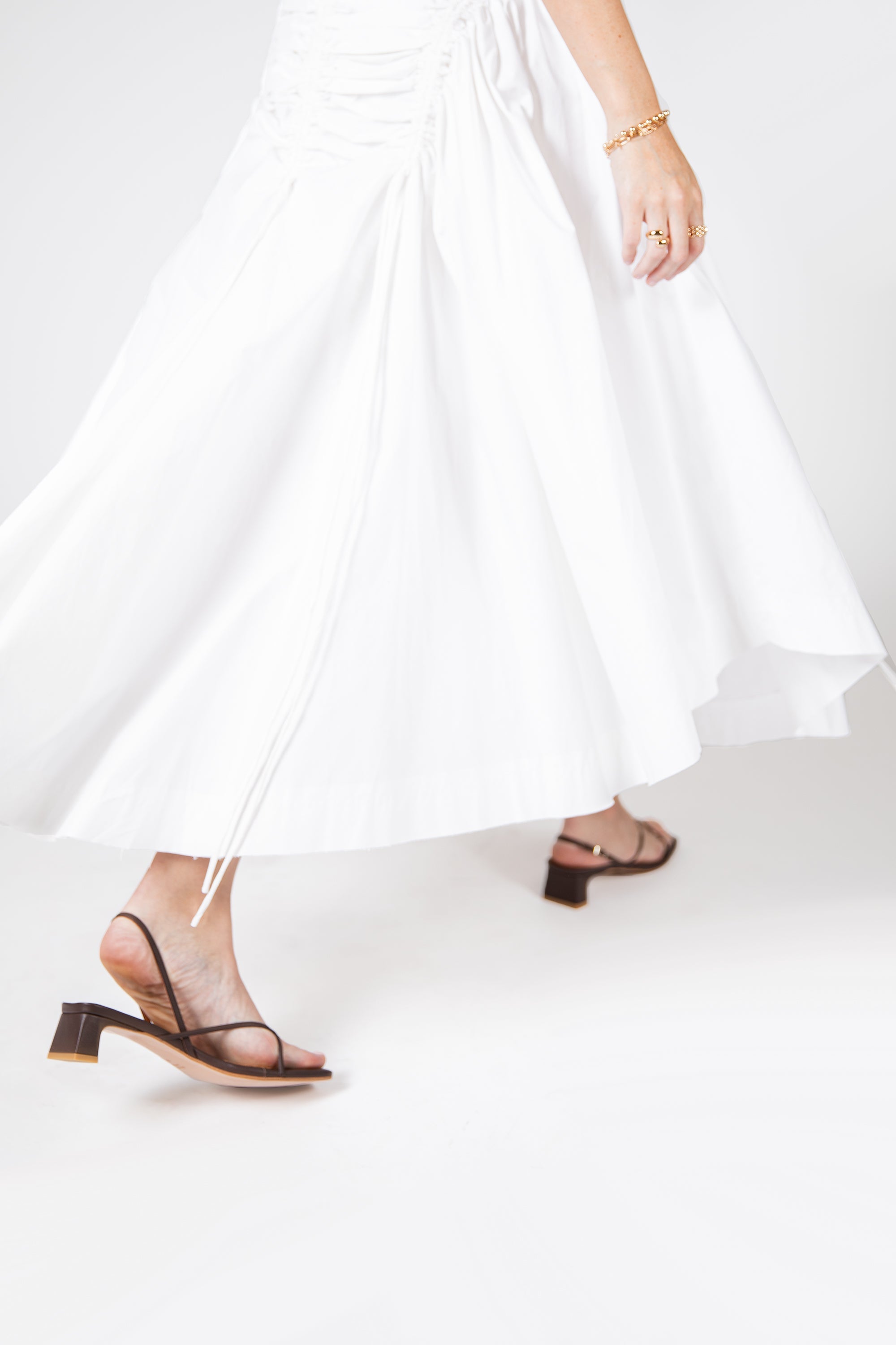 "INTENTIONALLY __________." Fifi Heeled Sandal - Black/Camel/Ice/Neon Citrus
