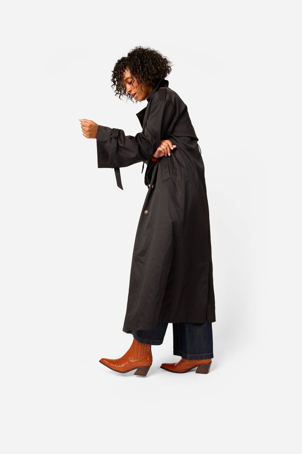 "INTENTIONALLY __________." Hillary Croc Heeled Boot - Apple/Ojai