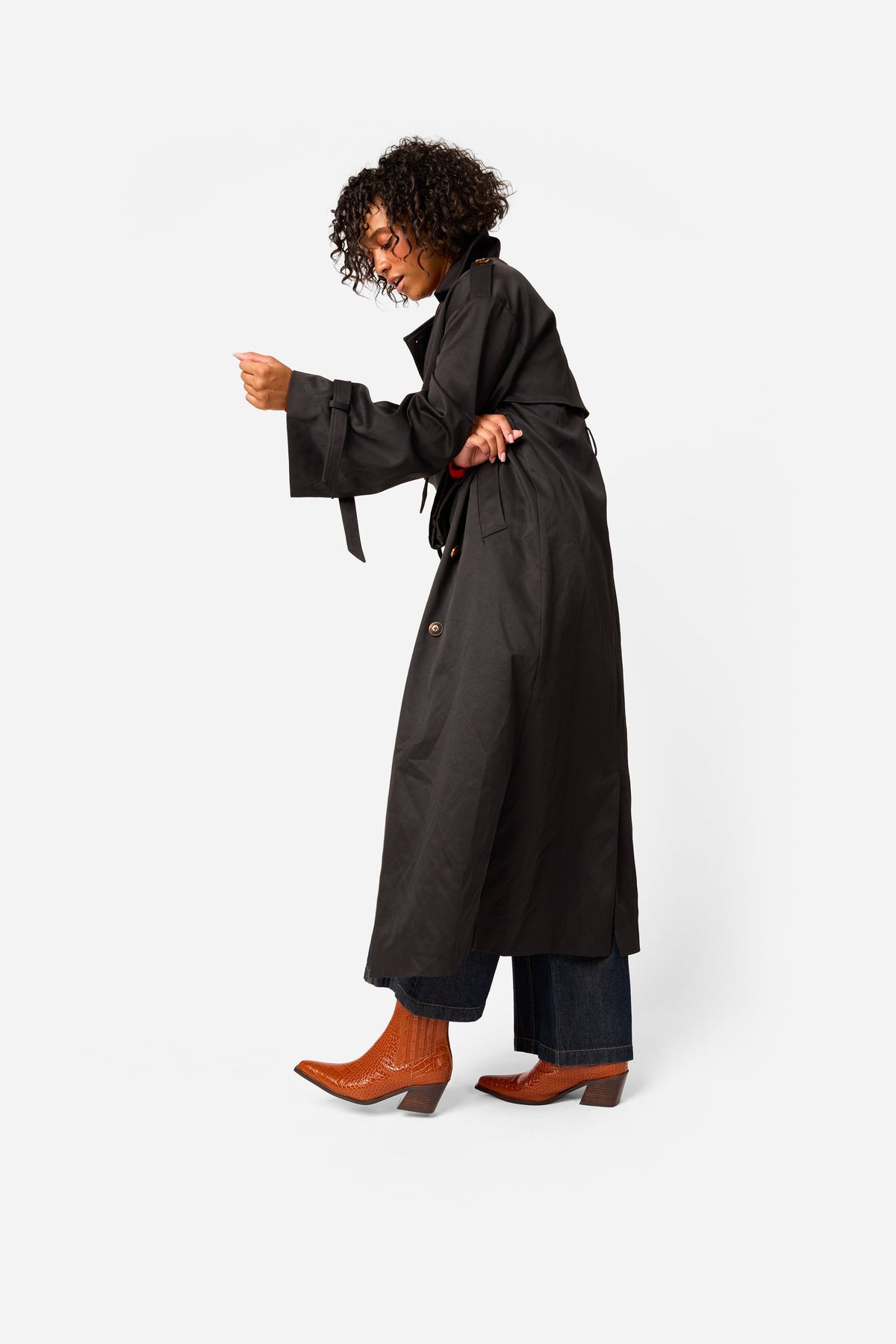 "INTENTIONALLY __________." Hillary Croc Heeled Boot - Apple/Ojai