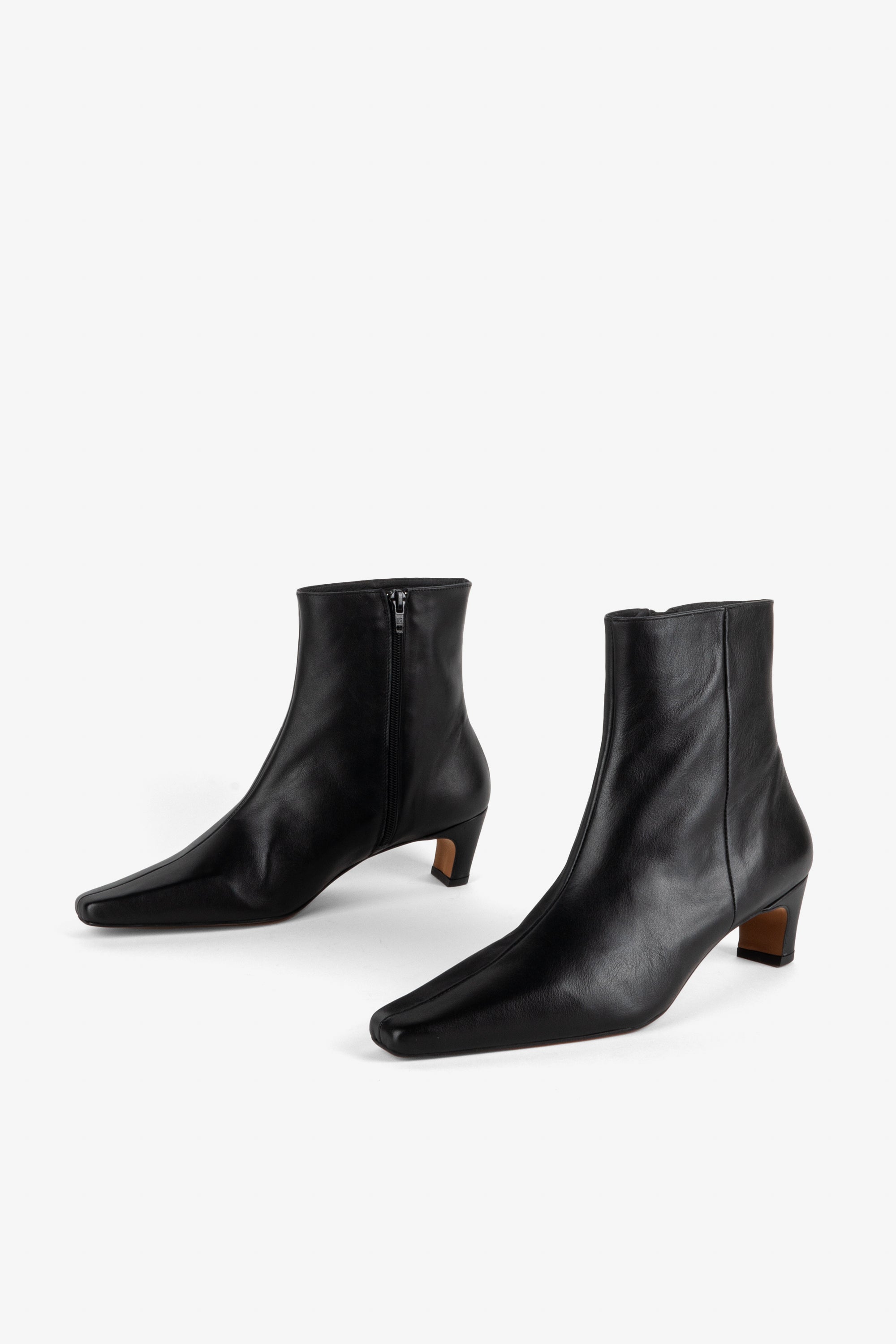 "INTENTIONALLY __________." LEXI KITTEN HEEL ANKLE BOOT - OATMILK/BLACK