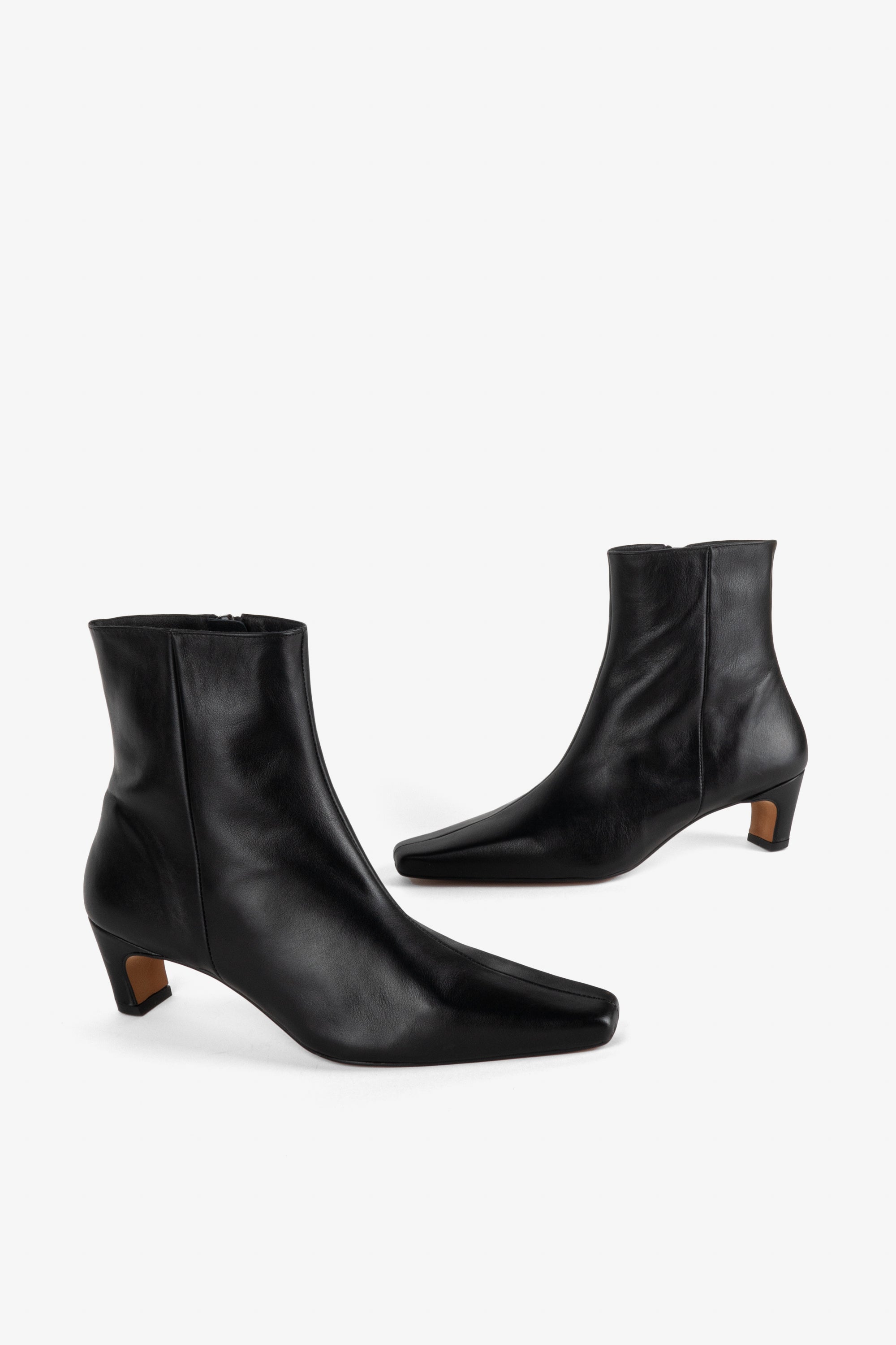 "INTENTIONALLY __________." LEXI KITTEN HEEL ANKLE BOOT - OATMILK/BLACK
