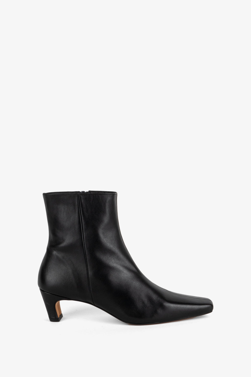 "INTENTIONALLY __________." LEXI KITTEN HEEL ANKLE BOOT - OATMILK/BLACK