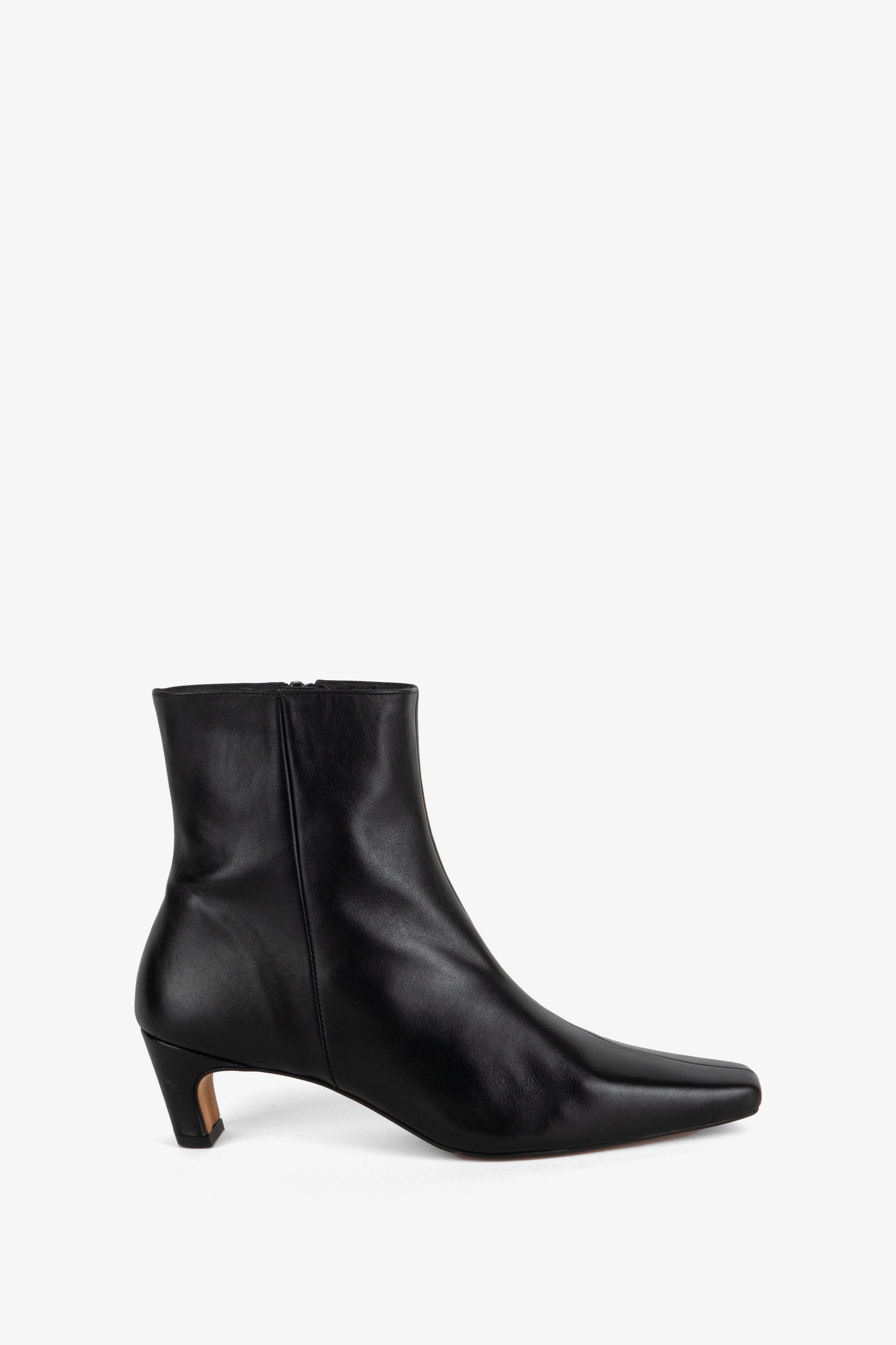 "INTENTIONALLY __________." LEXI KITTEN HEEL ANKLE BOOT - OATMILK/BLACK
