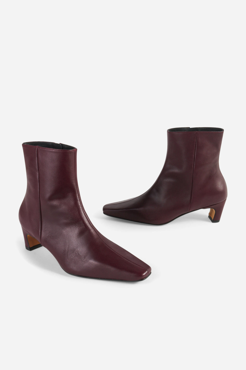 "INTENTIONALLY __________." LEXI KITTEN HEEL ANKLE BOOT - OATMILK/BLACK