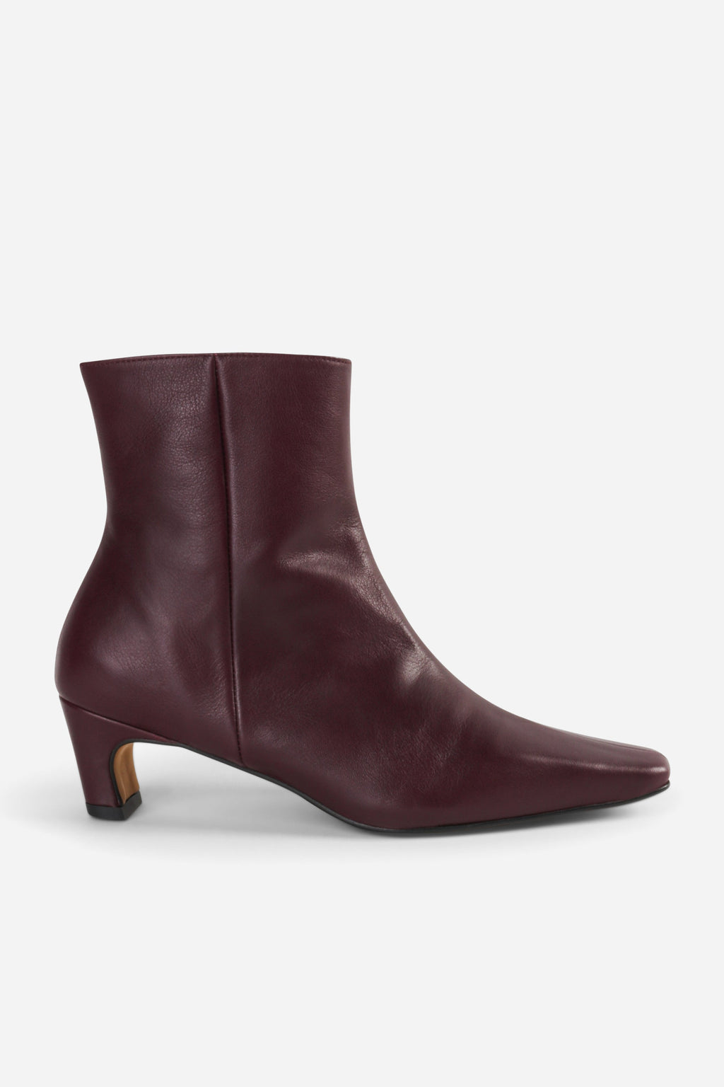 "INTENTIONALLY __________." LEXI KITTEN HEEL ANKLE BOOT - OATMILK/BLACK