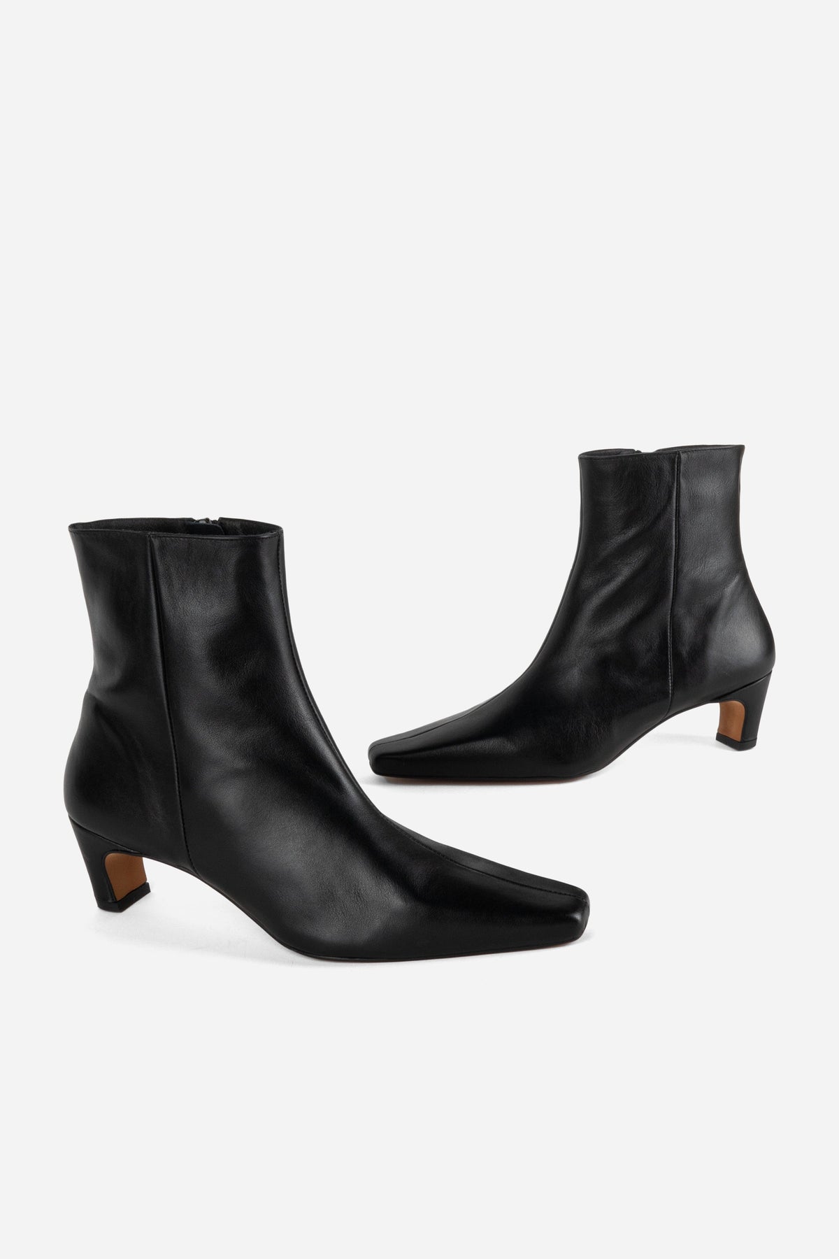 "INTENTIONALLY __________." LEXI KITTEN HEEL ANKLE BOOT - OATMILK/BLACK