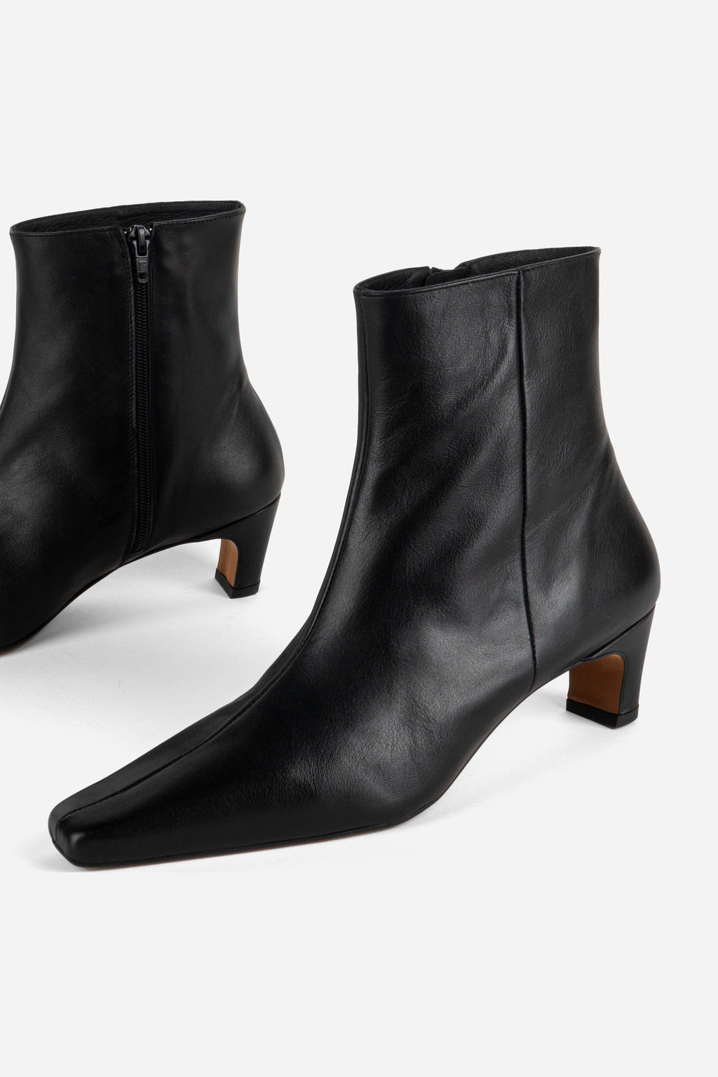 "INTENTIONALLY __________." LEXI KITTEN HEEL ANKLE BOOT - OATMILK/BLACK