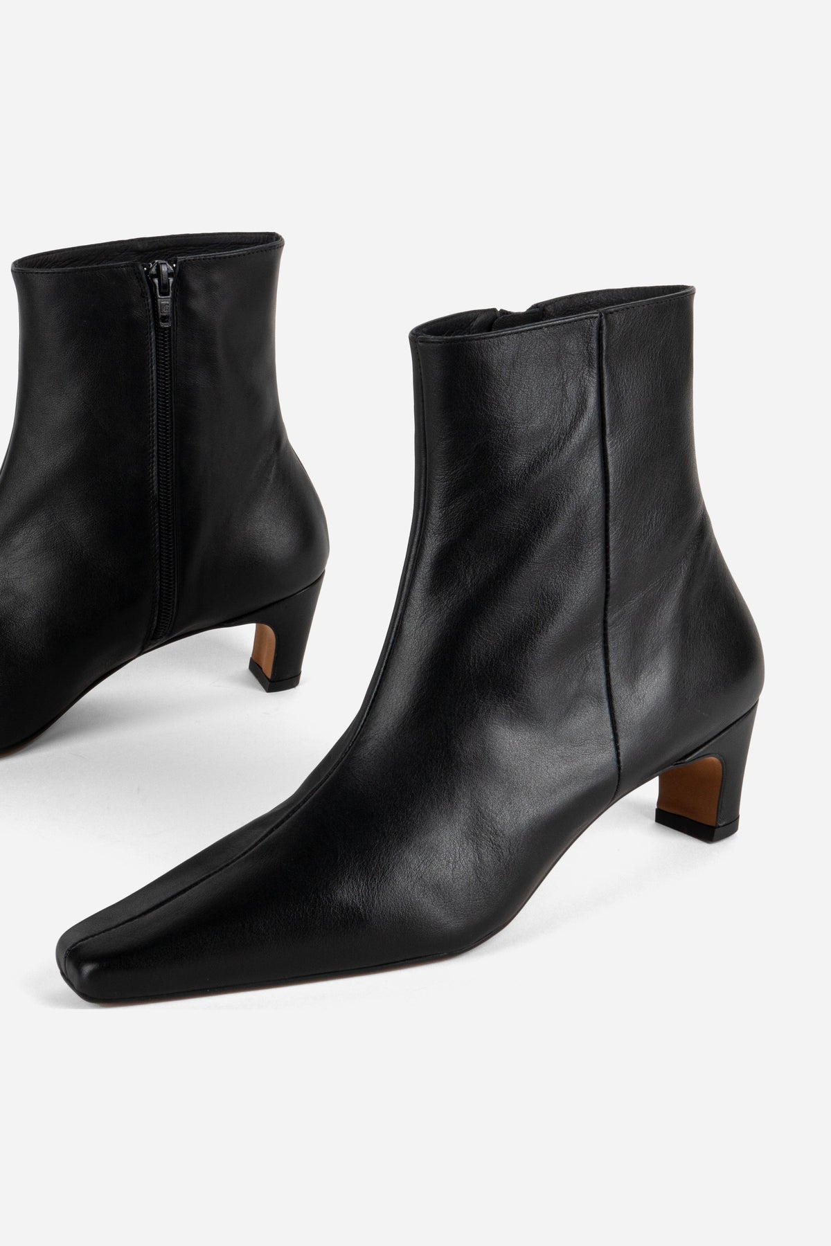 "INTENTIONALLY __________." LEXI KITTEN HEEL ANKLE BOOT - OATMILK/BLACK