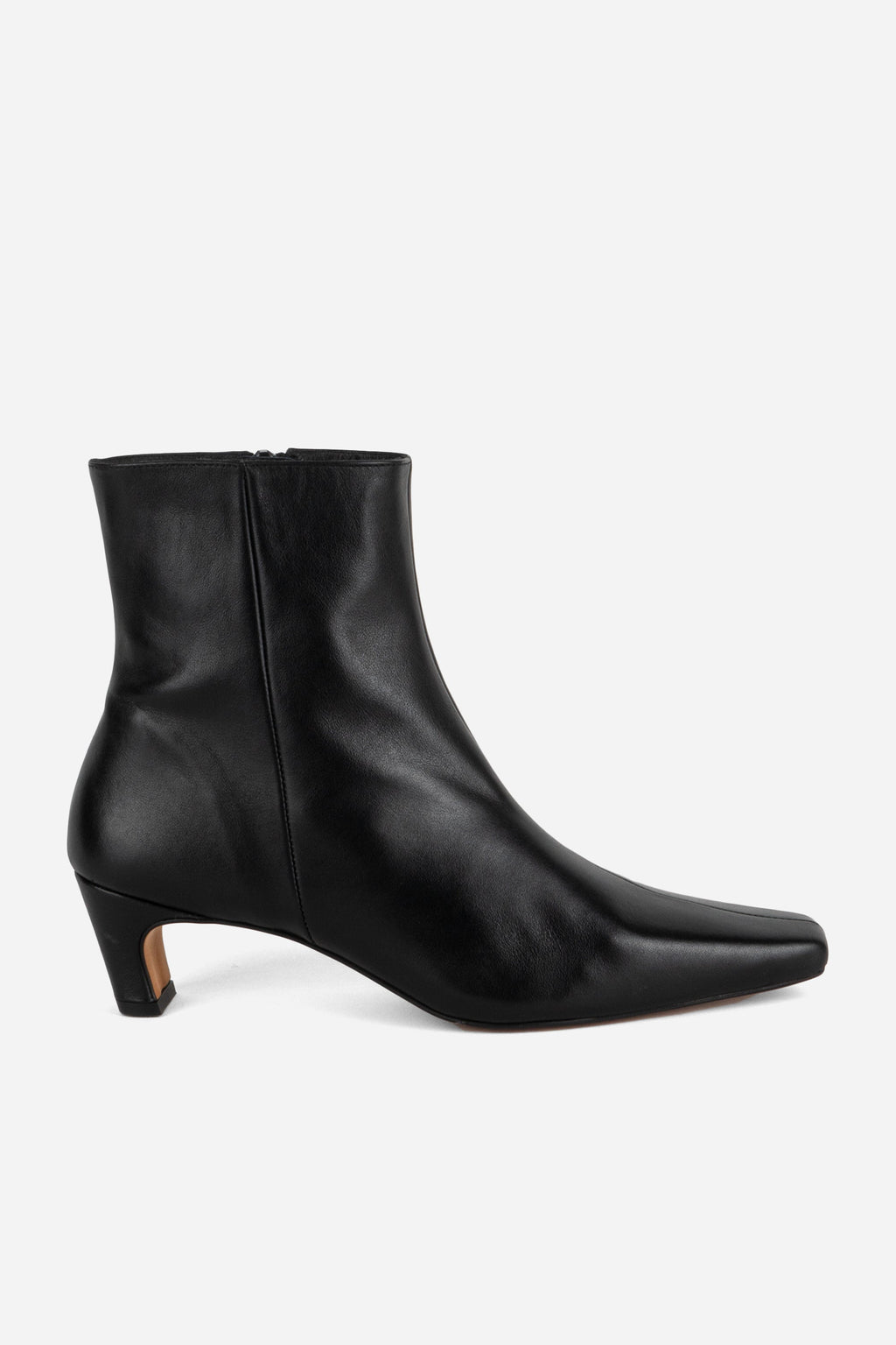 "INTENTIONALLY __________." LEXI KITTEN HEEL ANKLE BOOT - OATMILK/BLACK