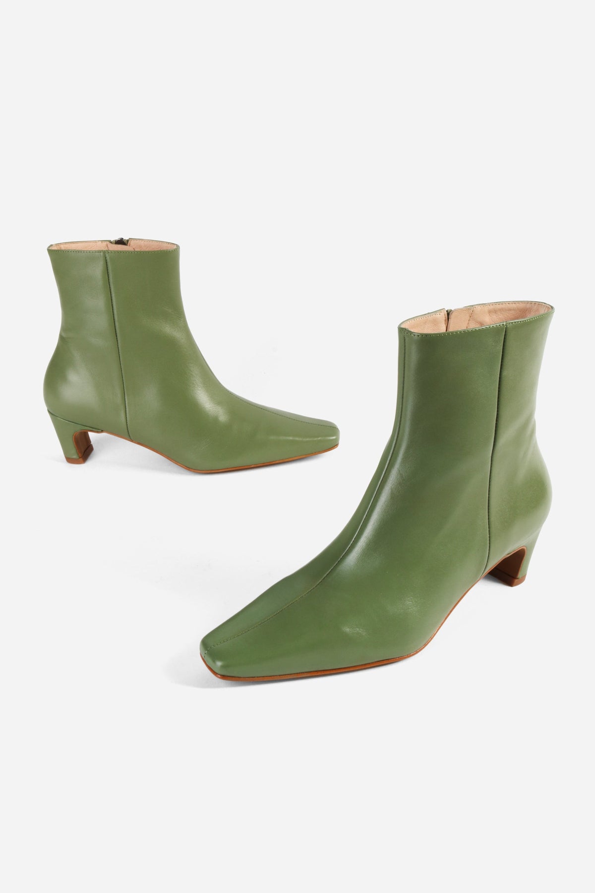 "INTENTIONALLY __________." LEXI KITTEN HEEL ANKLE BOOT - OATMILK/BLACK