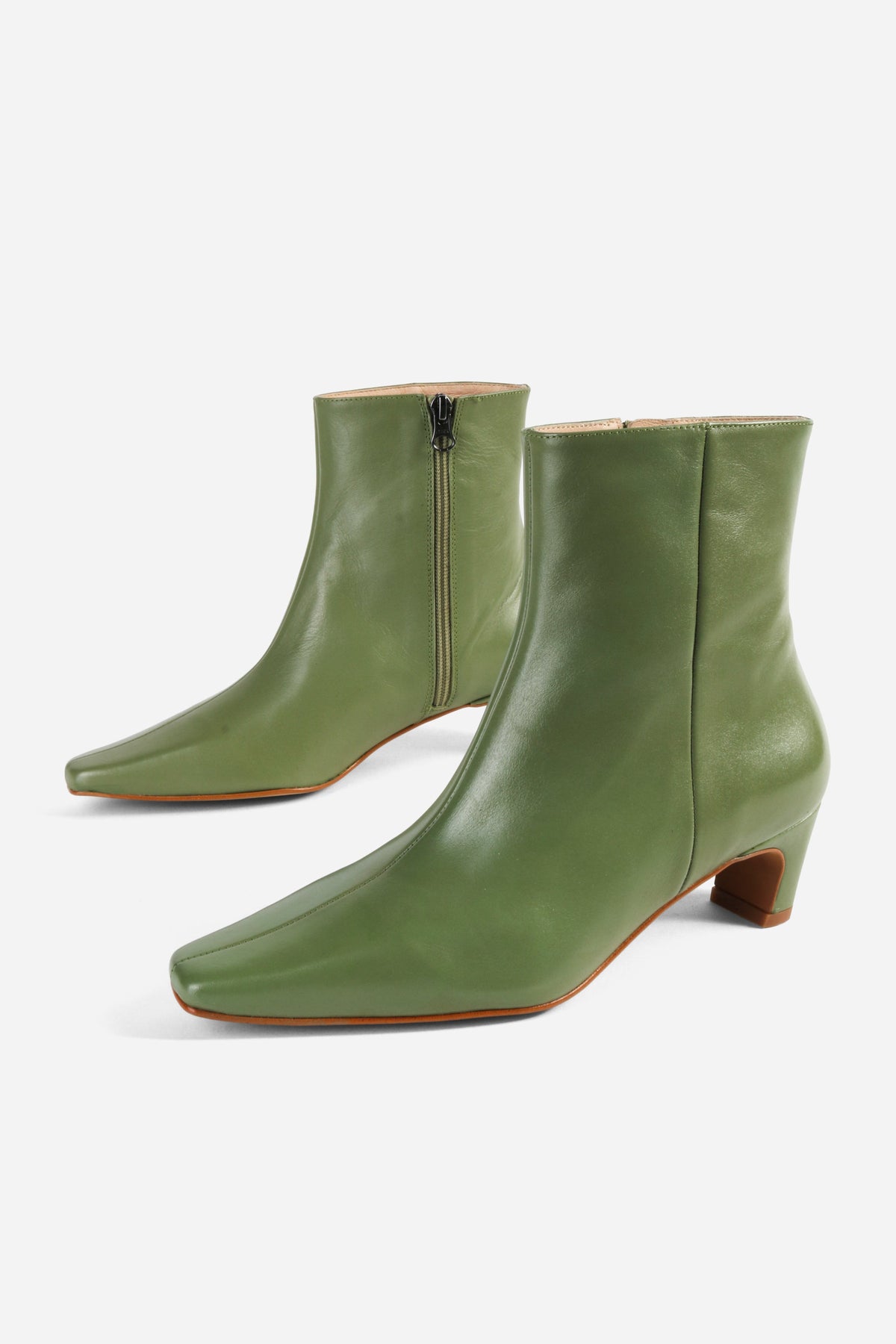 "INTENTIONALLY __________." LEXI KITTEN HEEL ANKLE BOOT - OATMILK/BLACK