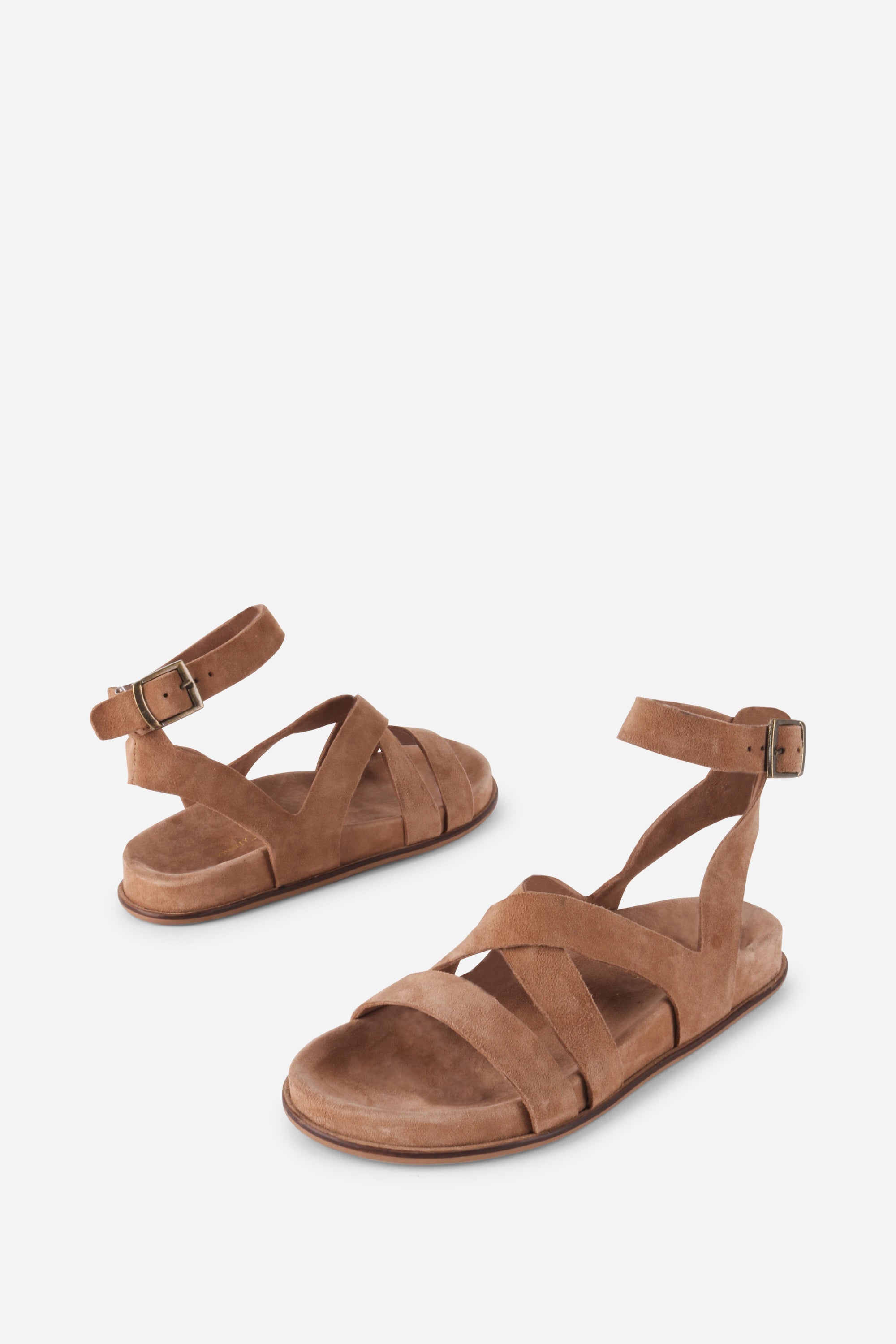 "INTENTIONALLY __________." Myko Ankle Strap Flat Sandal